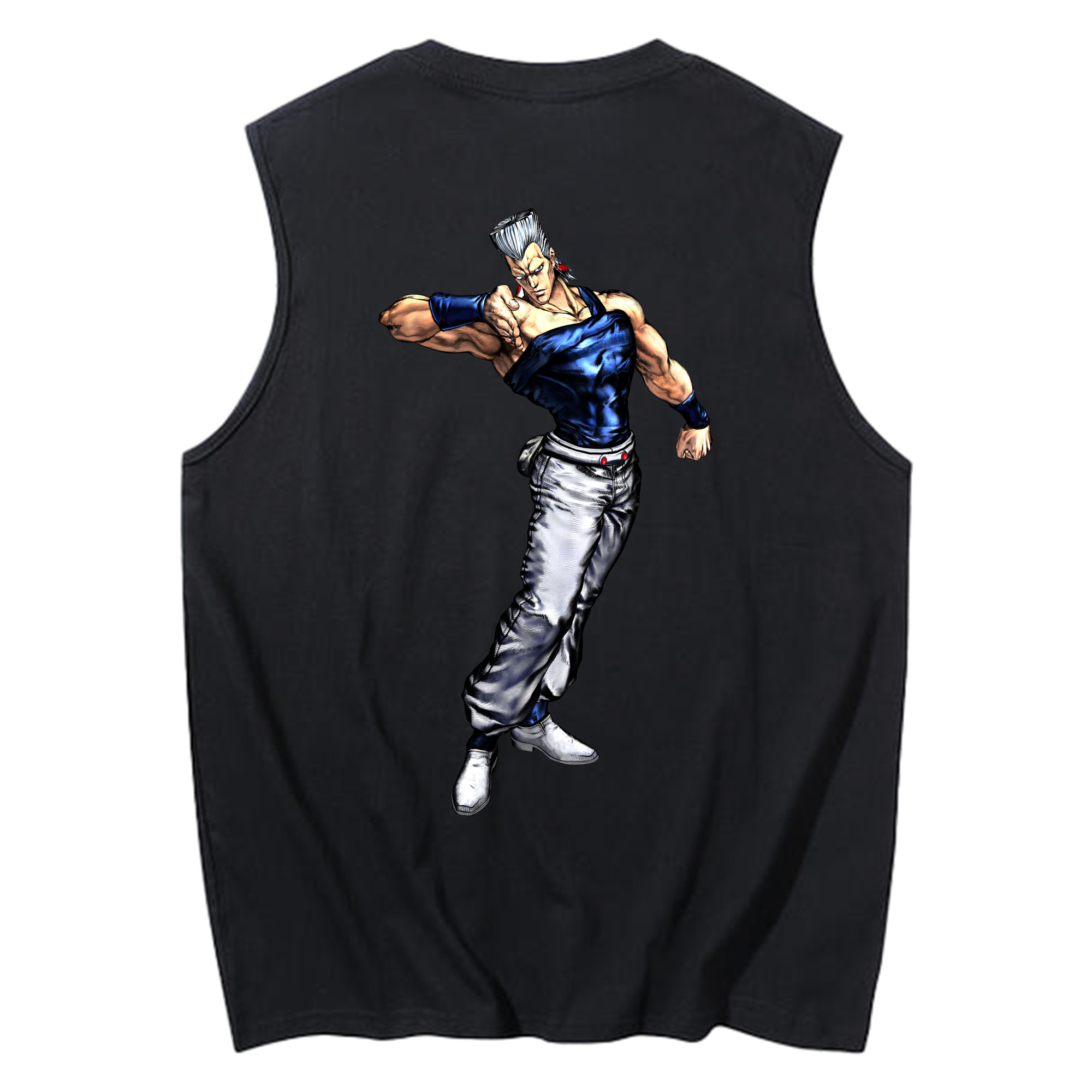 （画像用） ジョジョの奇妙な冒険 ジャン＝ピエール?ポルナレフ JoJo's Bizarre Adventure Jan Pierre Polnareff コットン100％タンクトップ（背面プリント）
