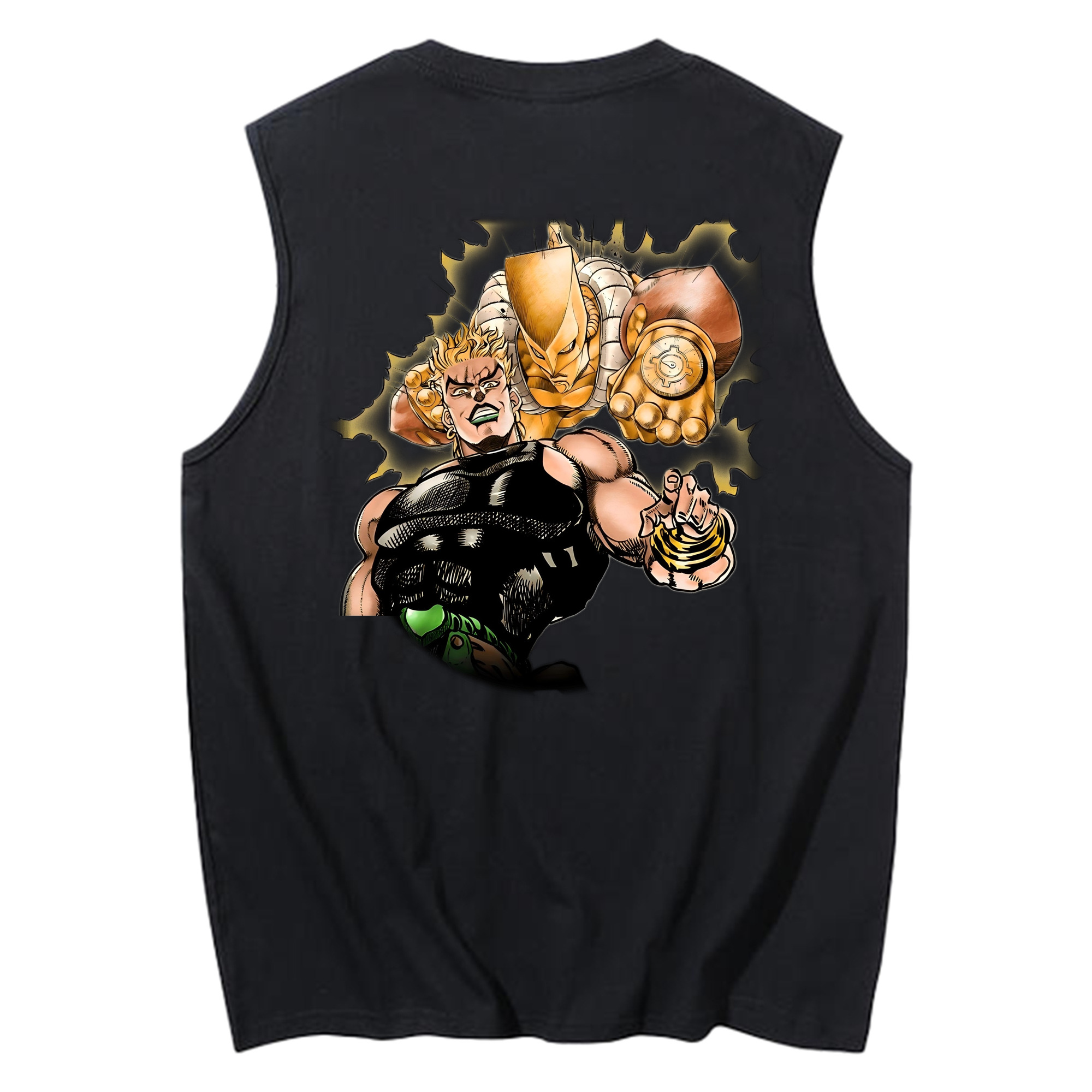 （画像用） ジョジョの奇妙な冒険 ディオ?ブランドー JoJo's Bizarre Adventure Dio Brando コットン100％タンクトップ（背面プリント）