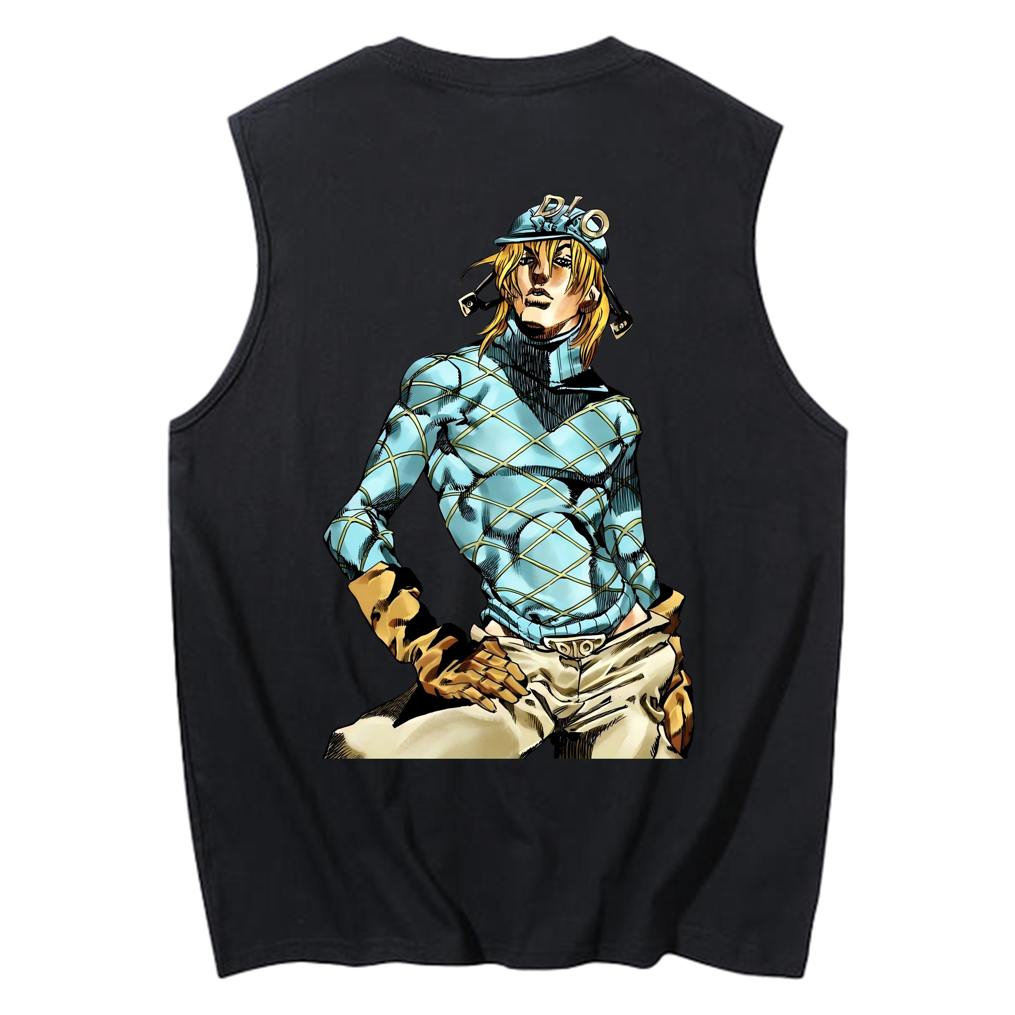 （画像用） ジョジョの奇妙な冒険 ディオ?ブランドー JoJo's Bizarre Adventure Dio Brando コットン100％タンクトップ（背面プリント）