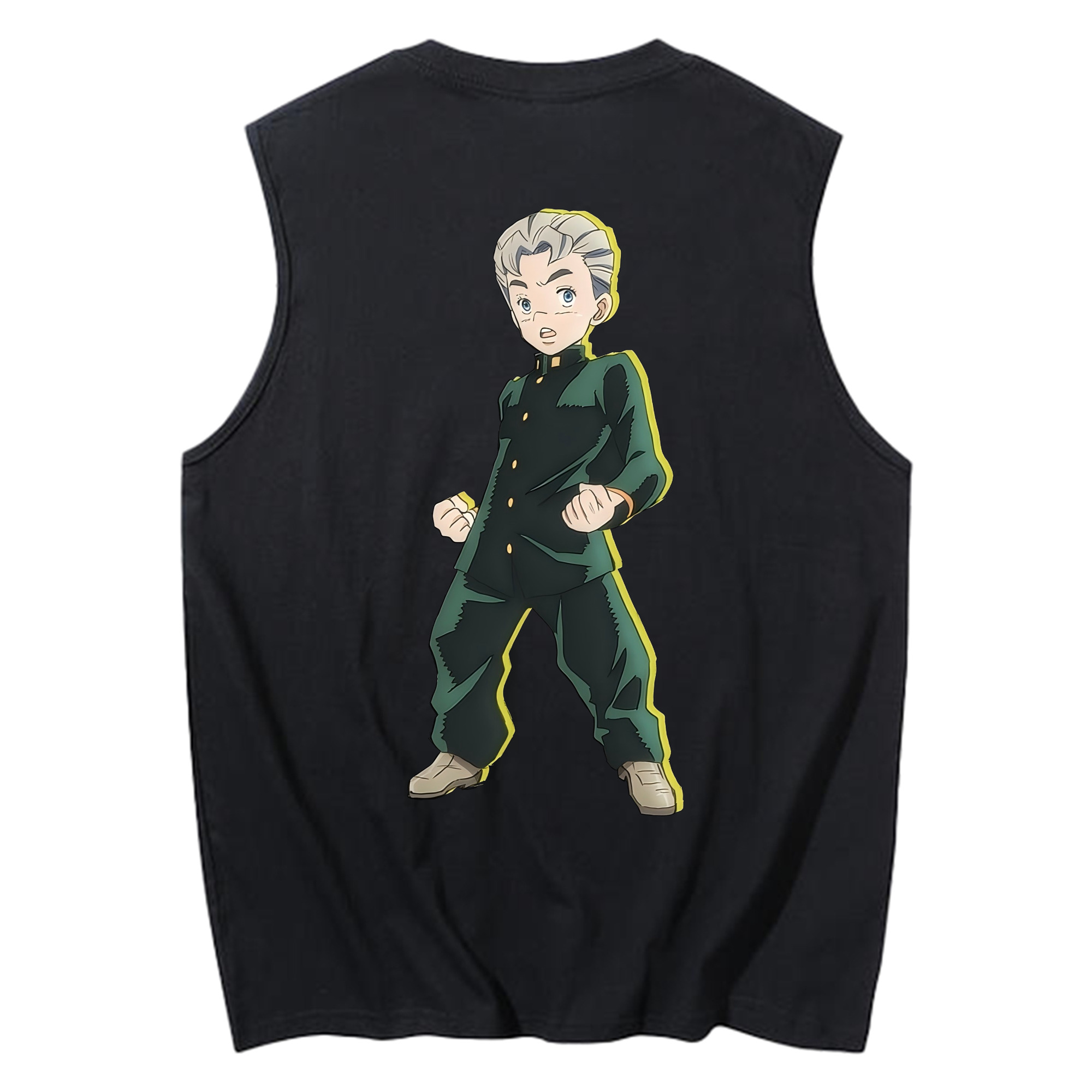 （画像用） ジョジョの奇妙な冒険 広瀨康一 JoJo's Bizarre Adventure Hirose Koichi コットン100％タンクトップ（背面プリント）