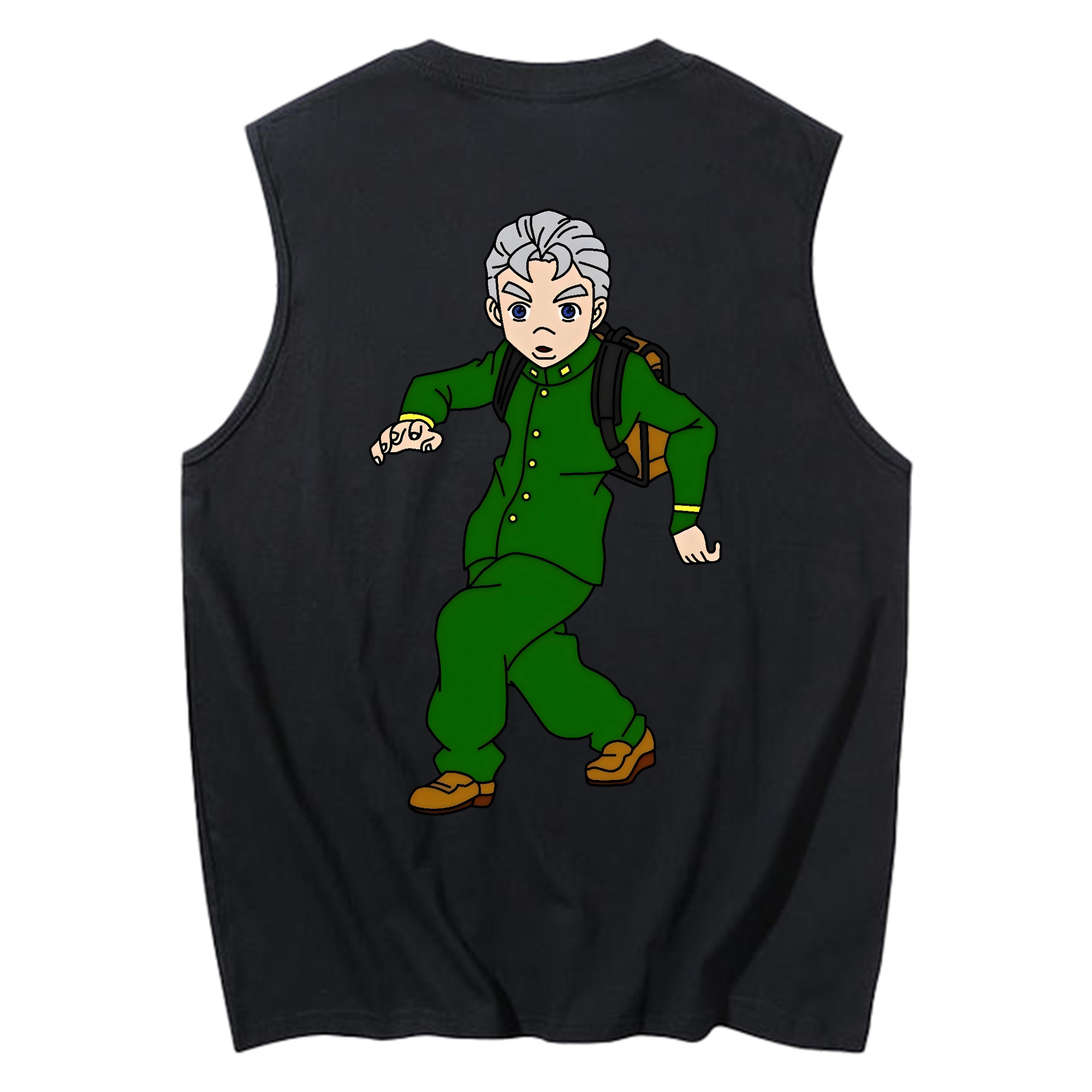 （画像用） ジョジョの奇妙な冒険 広瀨康一 JoJo's Bizarre Adventure Hirose Koichi コットン100％タンクトップ（背面プリント）