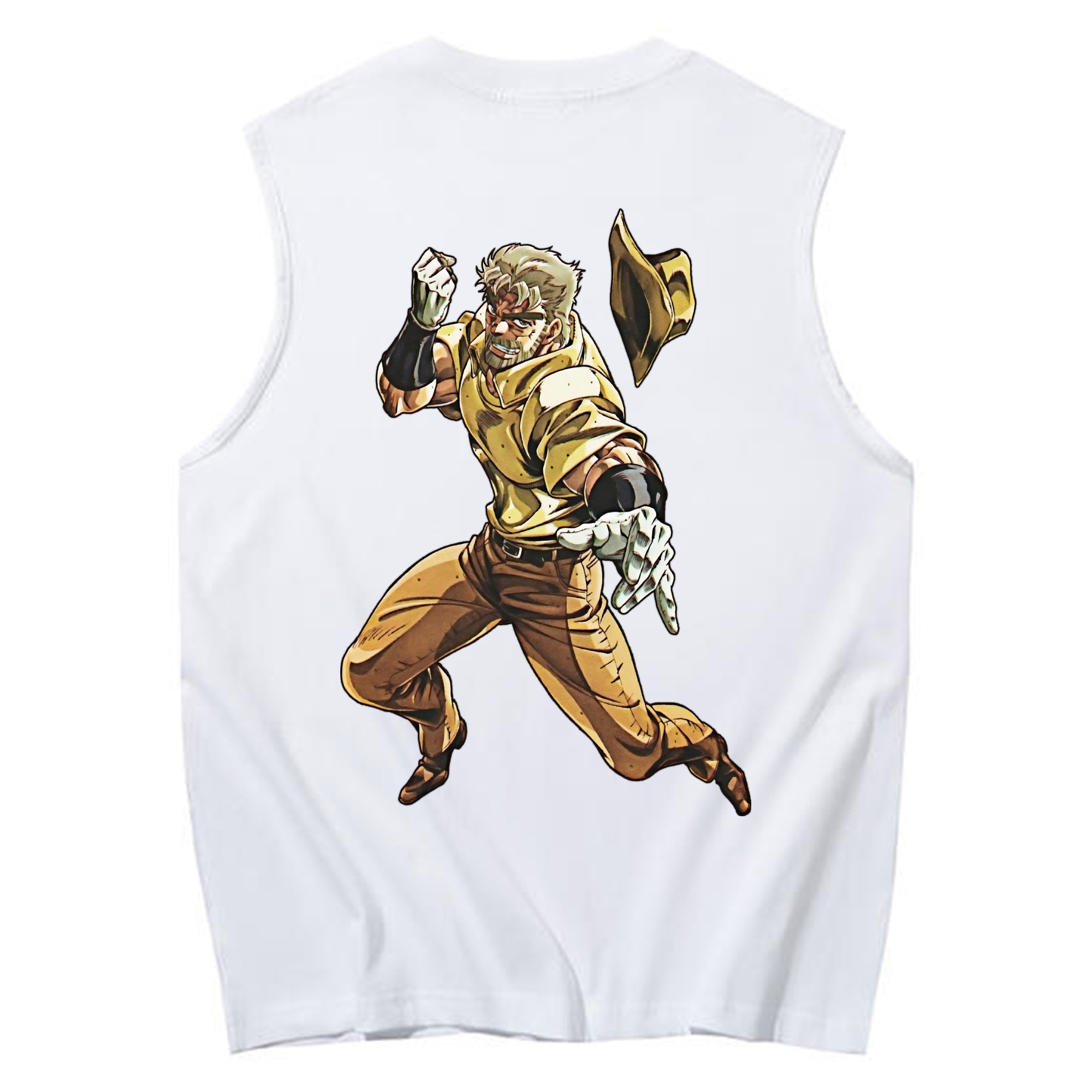（画像用） ジョジョの奇妙な冒険 ジョセフ?ジョースター JoJo's Bizarre Adventure Joseph Joestar コットン100％タンクトップ（背面プリント）