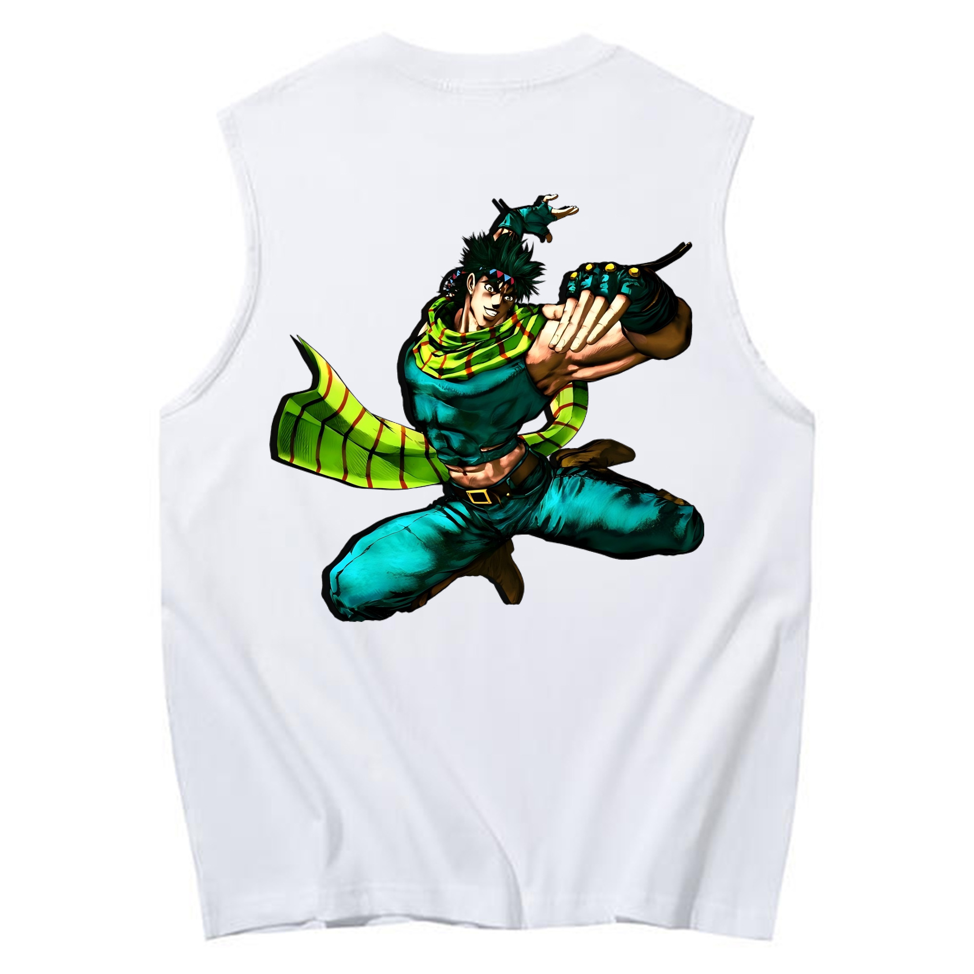 （画像用） ジョジョの奇妙な冒険 ジョセフ?ジョースター JoJo's Bizarre Adventure Joseph Joestar コットン100％タンクトップ（背面プリント）