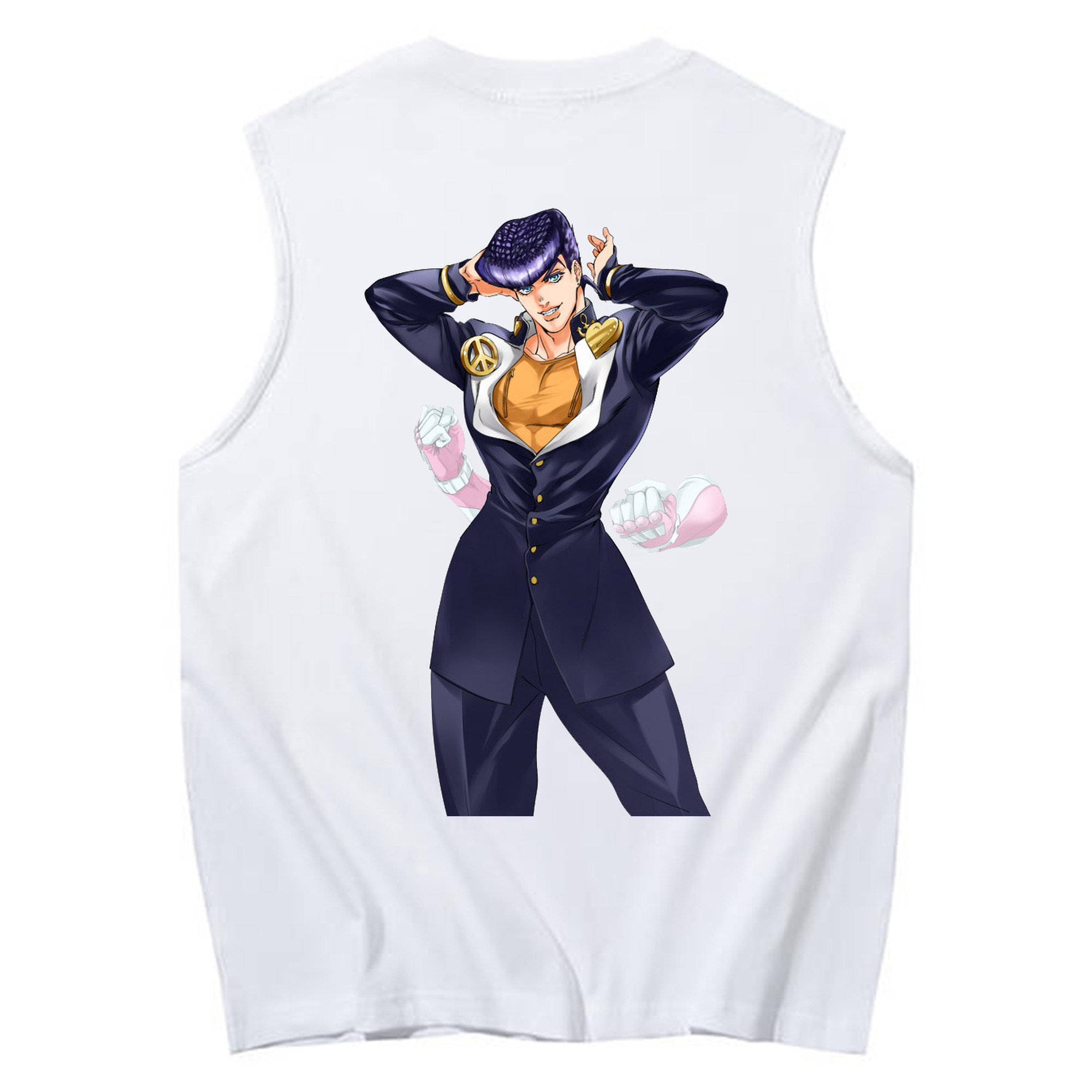 （画像用） ジョジョの奇妙な冒険 ひがしかた じょうすけ JoJo's Bizarre Adventure Higashikata Josuke コットン100％タンクトップ（背面プリント）