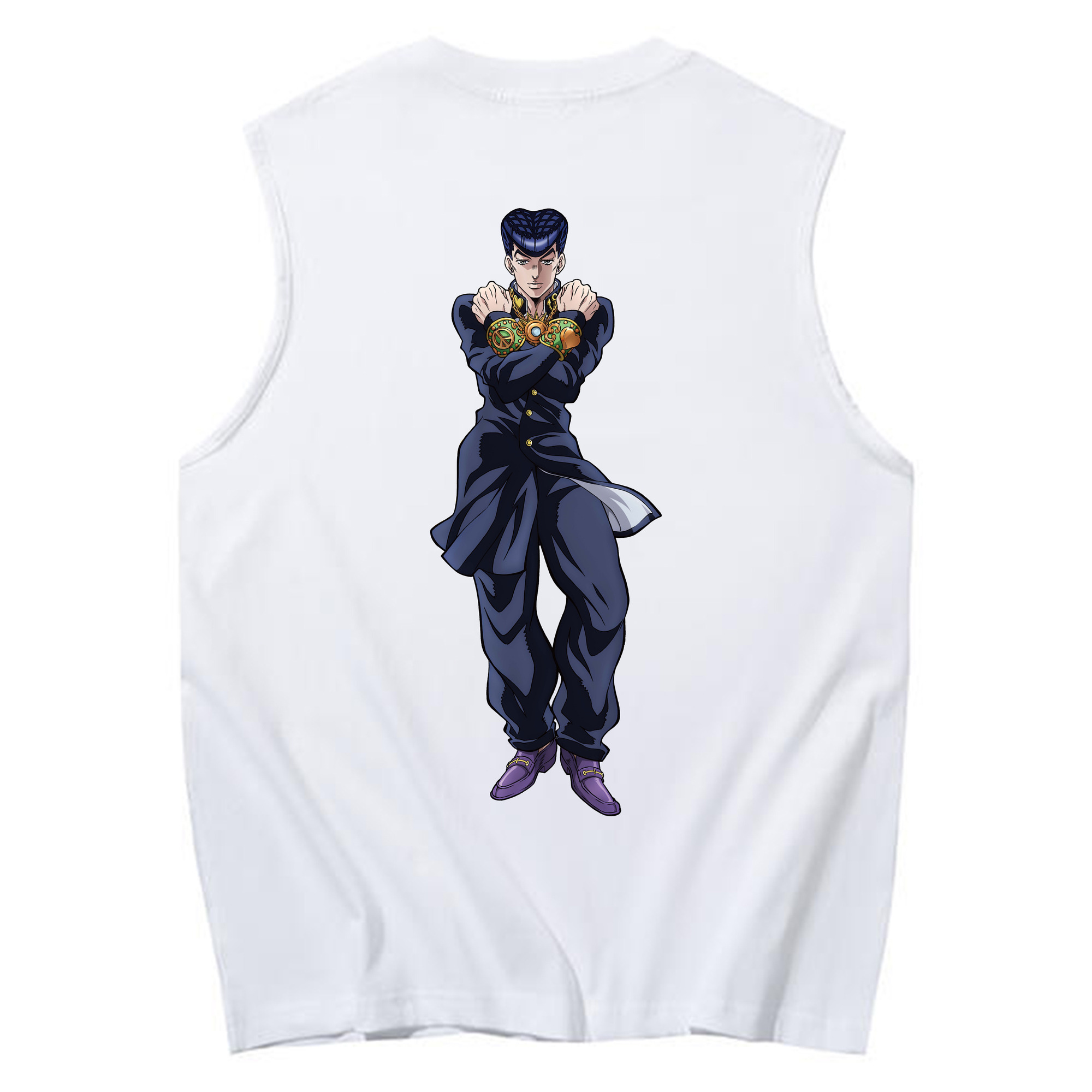 （画像用） ジョジョの奇妙な冒険 ひがしかた じょうすけ JoJo's Bizarre Adventure Higashikata Josuke コットン100％タンクトップ（背面プリント）