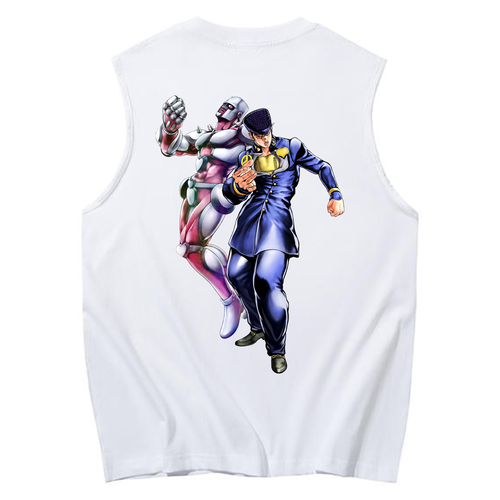 （画像用） ジョジョの奇妙な冒険 ひがしかた じょうすけ JoJo's Bizarre Adventure Higashikata Josuke コットン100％タンクトップ（背面プリント）