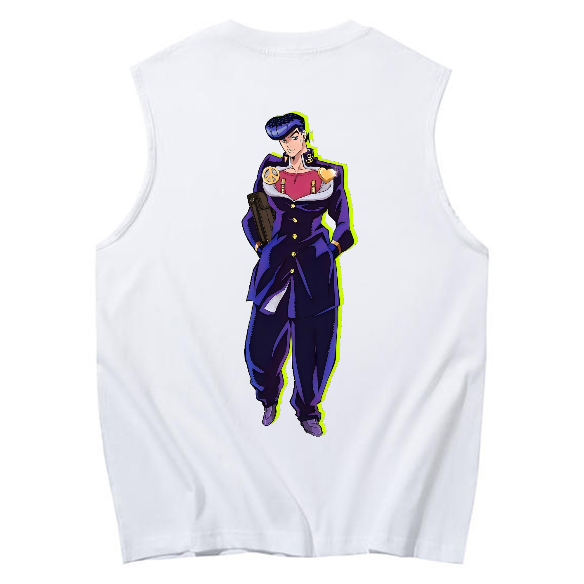 （画像用） ジョジョの奇妙な冒険 ひがしかた じょうすけ JoJo's Bizarre Adventure Higashikata Josuke コットン100％タンクトップ（背面プリント）