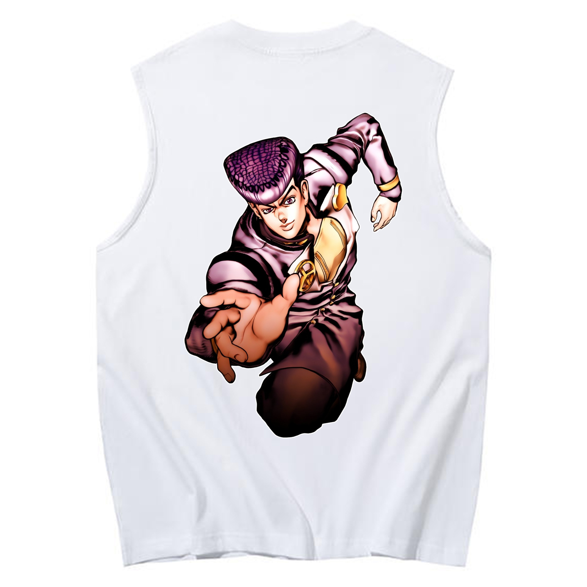 （画像用） ジョジョの奇妙な冒険 ひがしかた じょうすけ JoJo's Bizarre Adventure Higashikata Josuke コットン100％タンクトップ（背面プリント）