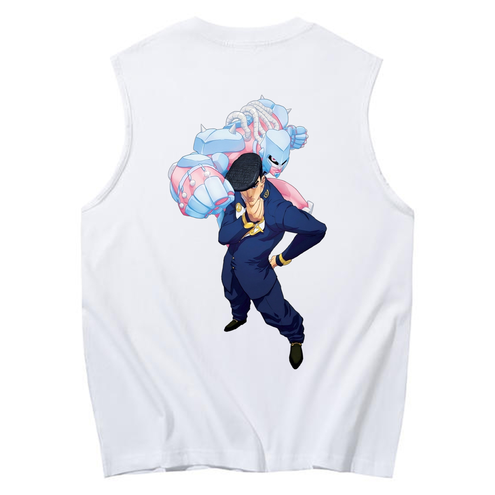 （画像用） ジョジョの奇妙な冒険 ひがしかた じょうすけ JoJo's Bizarre Adventure Higashikata Josuke コットン100％タンクトップ（背面プリント）