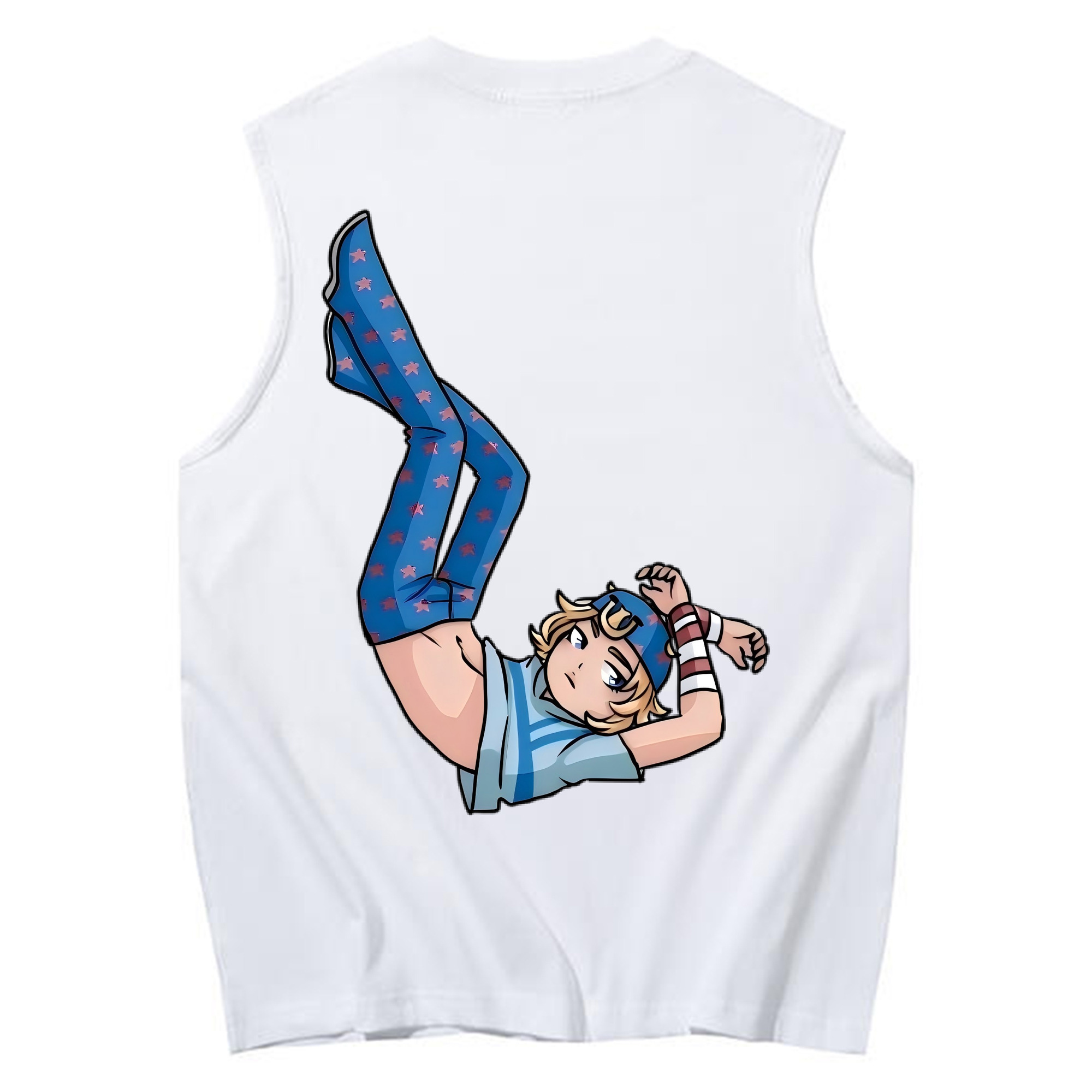 （画像用） ジョジョの奇妙な冒険 グイード?ミスタ JoJo's Bizarre Adventure Guido Mista コットン100％タンクトップ（背面プリント）