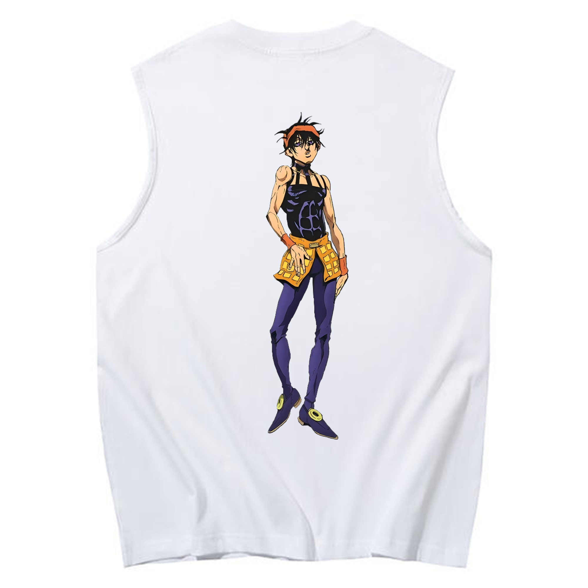 （画像用） ジョジョの奇妙な冒険 ナランチャ?ギルガ JoJo's Bizarre Adventure Narancia Ghirga コットン100％タンクトップ（背面プリント）