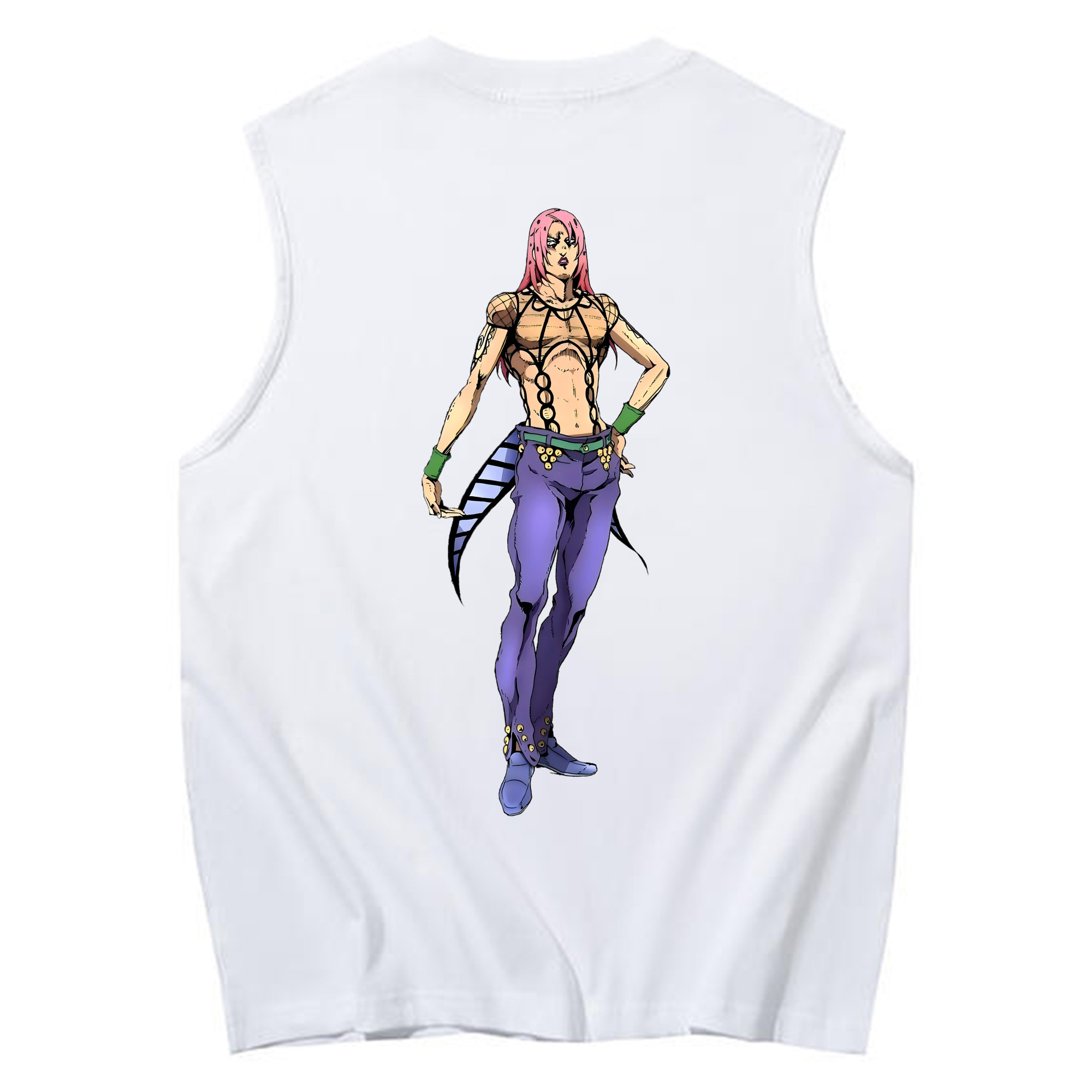 （画像用） ジョジョの奇妙な冒険 ビネガー?ドッピオ JoJo's Bizarre Adventure Vinegar Doppio コットン100％タンクトップ（背面プリント）