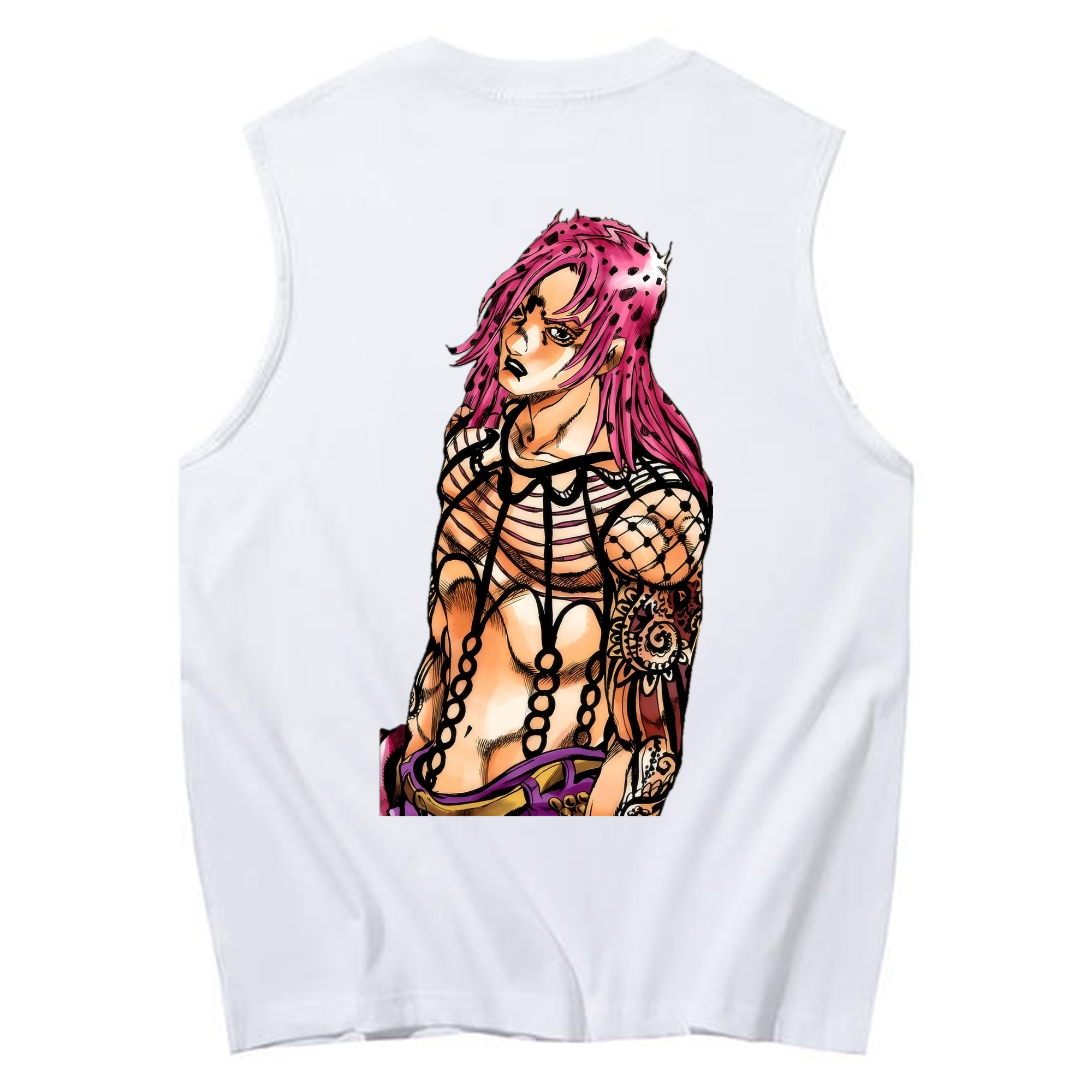（画像用） ジョジョの奇妙な冒険 ビネガー?ドッピオ JoJo's Bizarre Adventure Vinegar Doppio コットン100％タンクトップ（背面プリント）