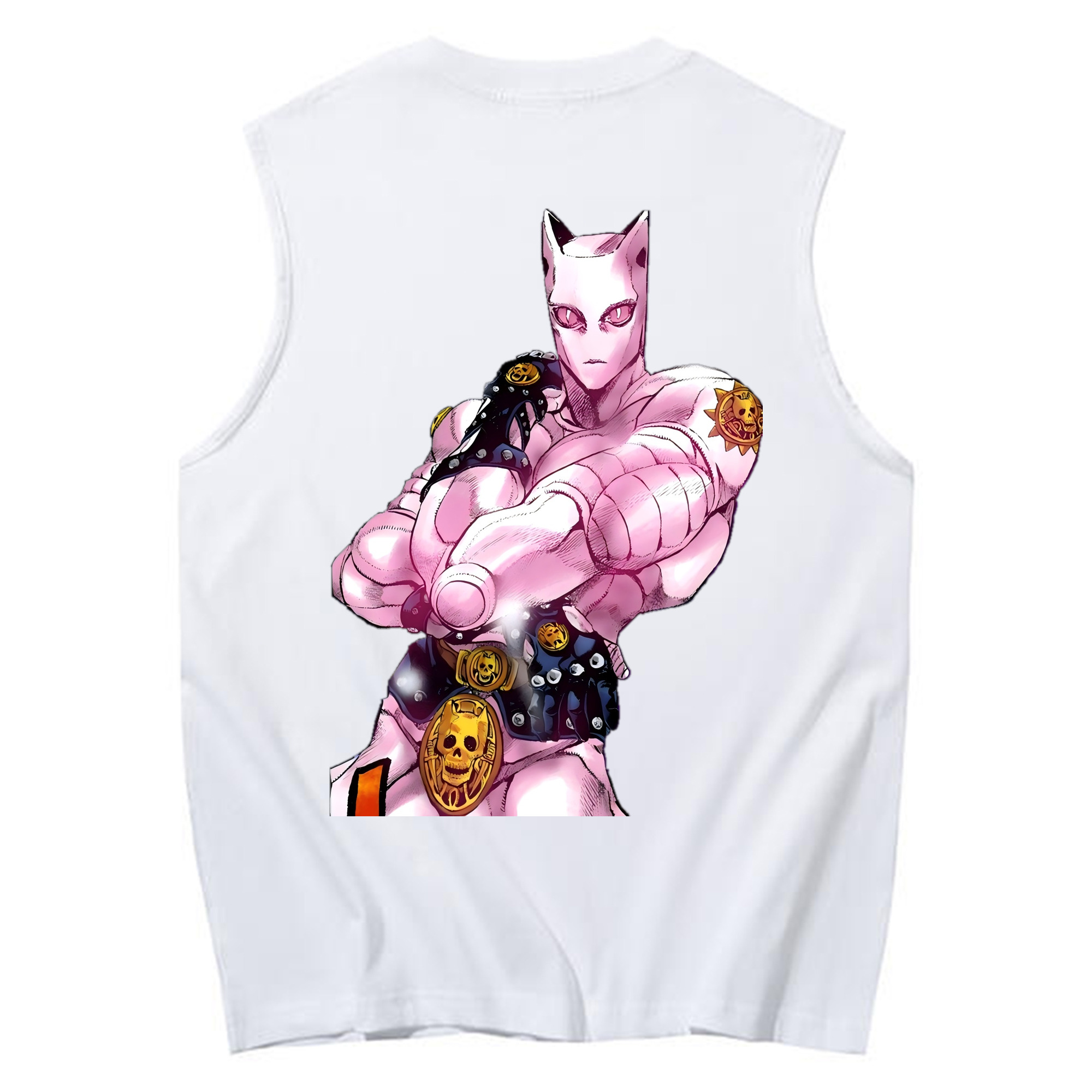 （画像用） ジョジョの奇妙な冒険 きら よしかげ JoJo's Bizarre Adventure Kira Yoshikage コットン100％タンクトップ（背面プリント）
