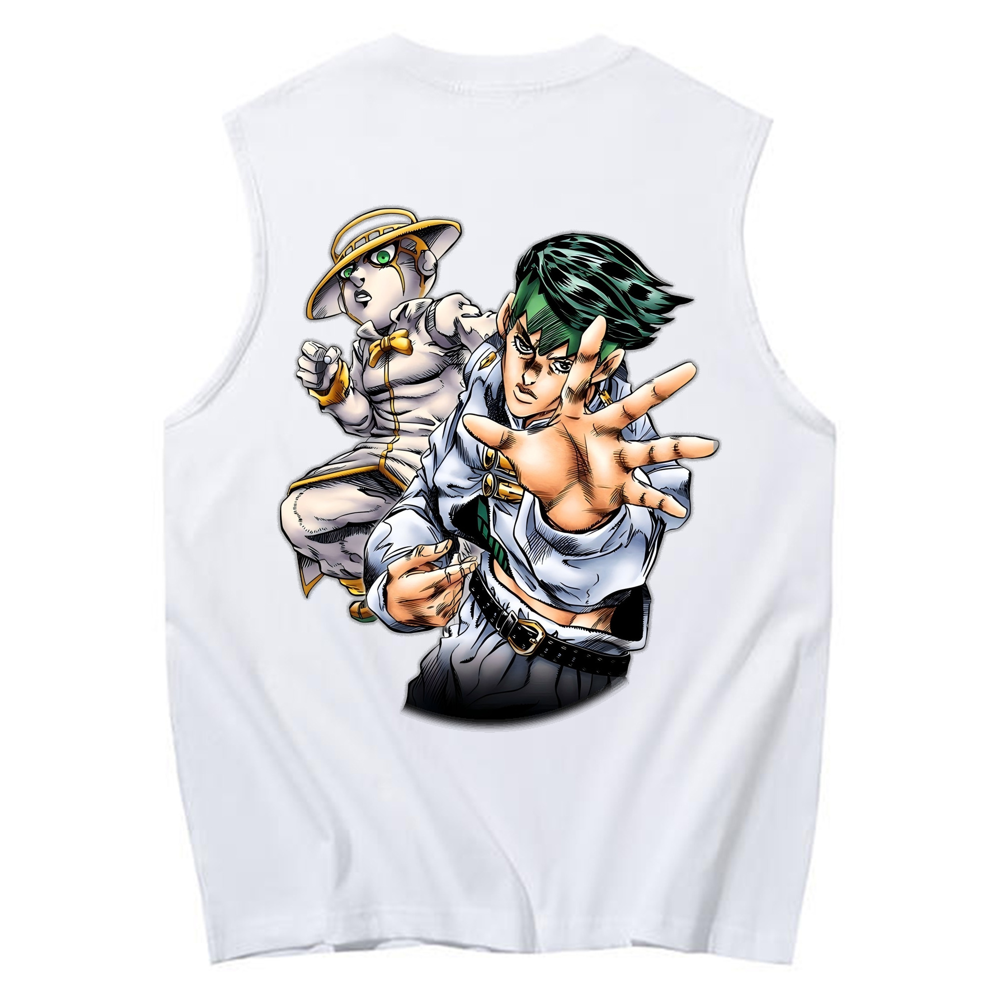 （画像用） ジョジョの奇妙な冒険 岸辺 露伴（きしべ ろはん） JoJo's Bizarre Adventure Rohan Kishibe コットン100％タンクトップ（背面プリント）