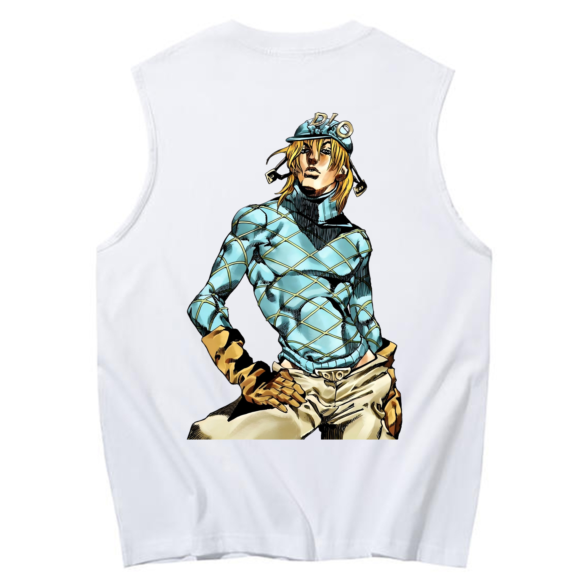 （画像用） ジョジョの奇妙な冒険 ディオ?ブランドー JoJo's Bizarre Adventure Dio Brando コットン100％タンクトップ（背面プリント）