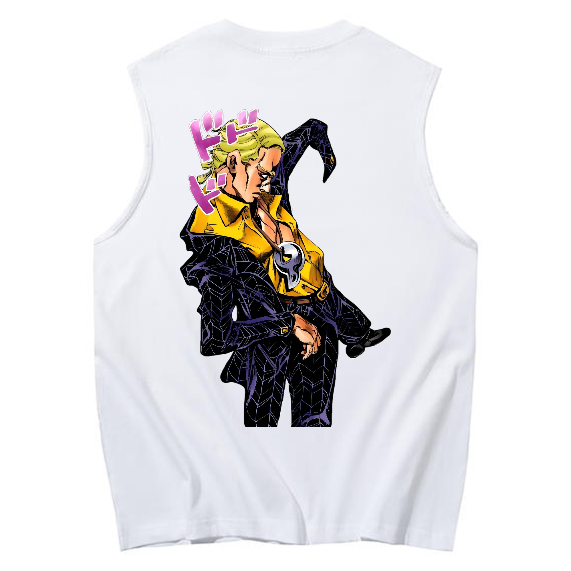 （画像用） ジョジョの奇妙な冒険 プロシュート JoJo's Bizarre Adventure Prosciutto コットン100％タンクトップ（背面プリント）