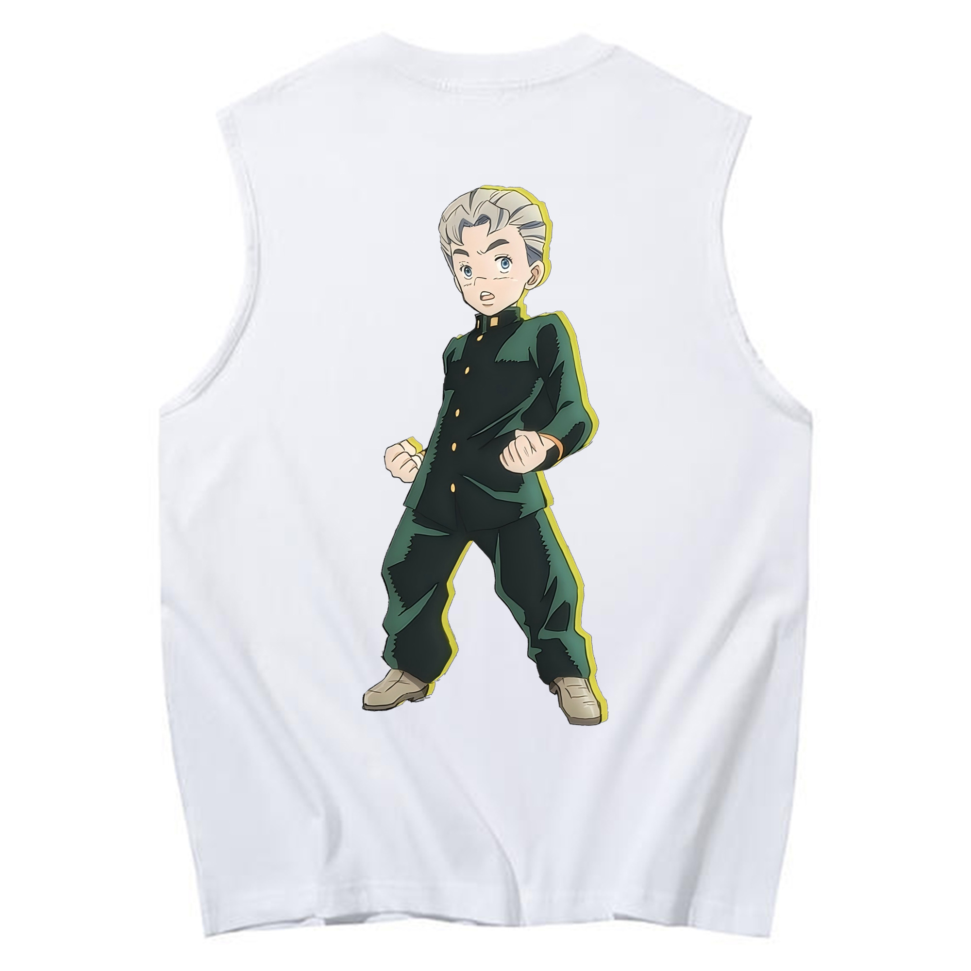 （画像用） ジョジョの奇妙な冒険 広瀨康一 JoJo's Bizarre Adventure Hirose Koichi コットン100％タンクトップ（背面プリント）