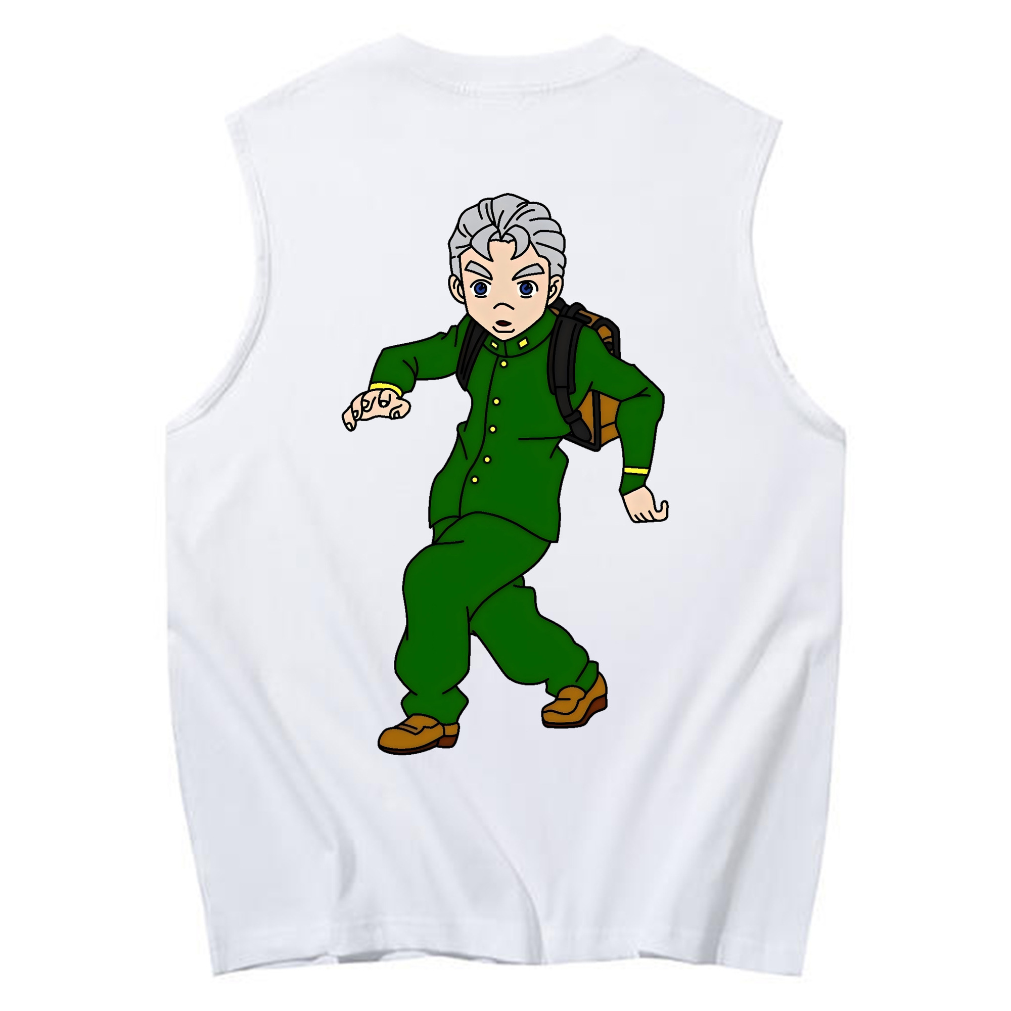 （画像用） ジョジョの奇妙な冒険 広瀨康一 JoJo's Bizarre Adventure Hirose Koichi コットン100％タンクトップ（背面プリント）