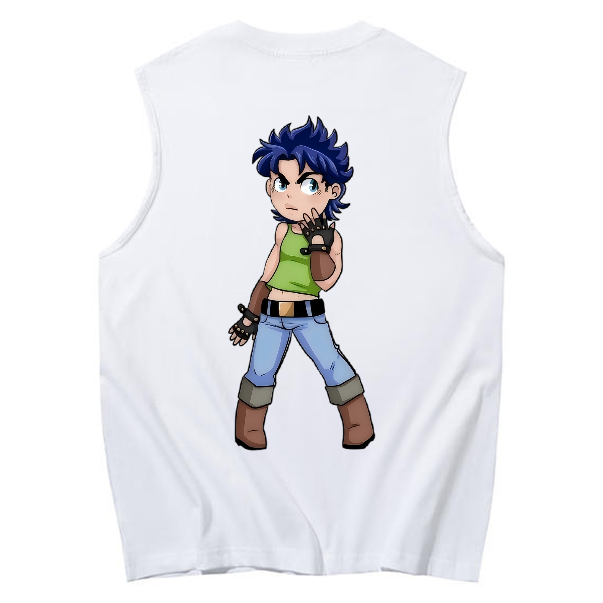 （画像用） ジョジョの奇妙な冒険 広瀨康一 JoJo's Bizarre Adventure Hirose Koichi コットン100％タンクトップ（背面プリント）