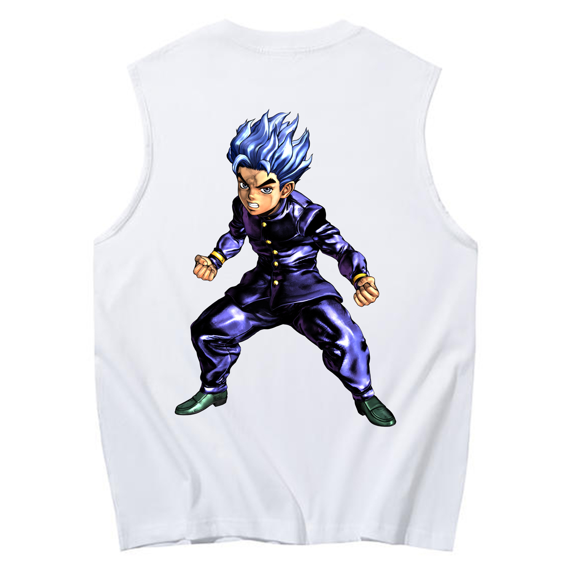（画像用） ジョジョの奇妙な冒険 広瀨康一 JoJo's Bizarre Adventure Hirose Koichi コットン100％タンクトップ（背面プリント）