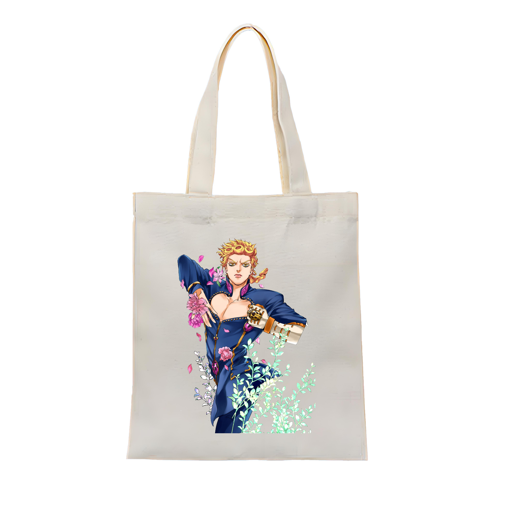 （画像用） ジョジョの奇妙な冒険 ジョルノ?ジョバァーナ JoJo's Bizarre Adventure Giorno Giovanna 縦型キャンバス生地手提げバッグ　トートバッグ