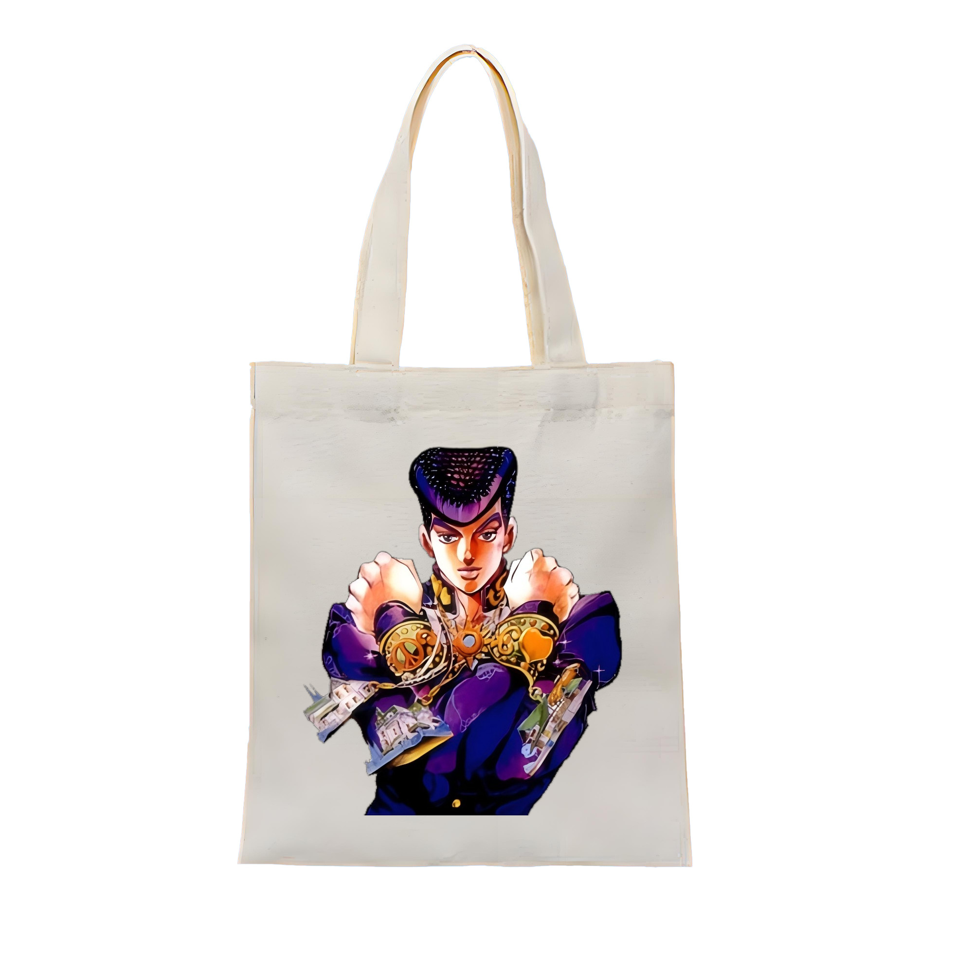 （画像用） ジョジョの奇妙な冒険 ひがしかた じょうすけ JoJo's Bizarre Adventure Higashikata Josuke 縦型キャンバス生地手提げバッグ　トートバッグ
