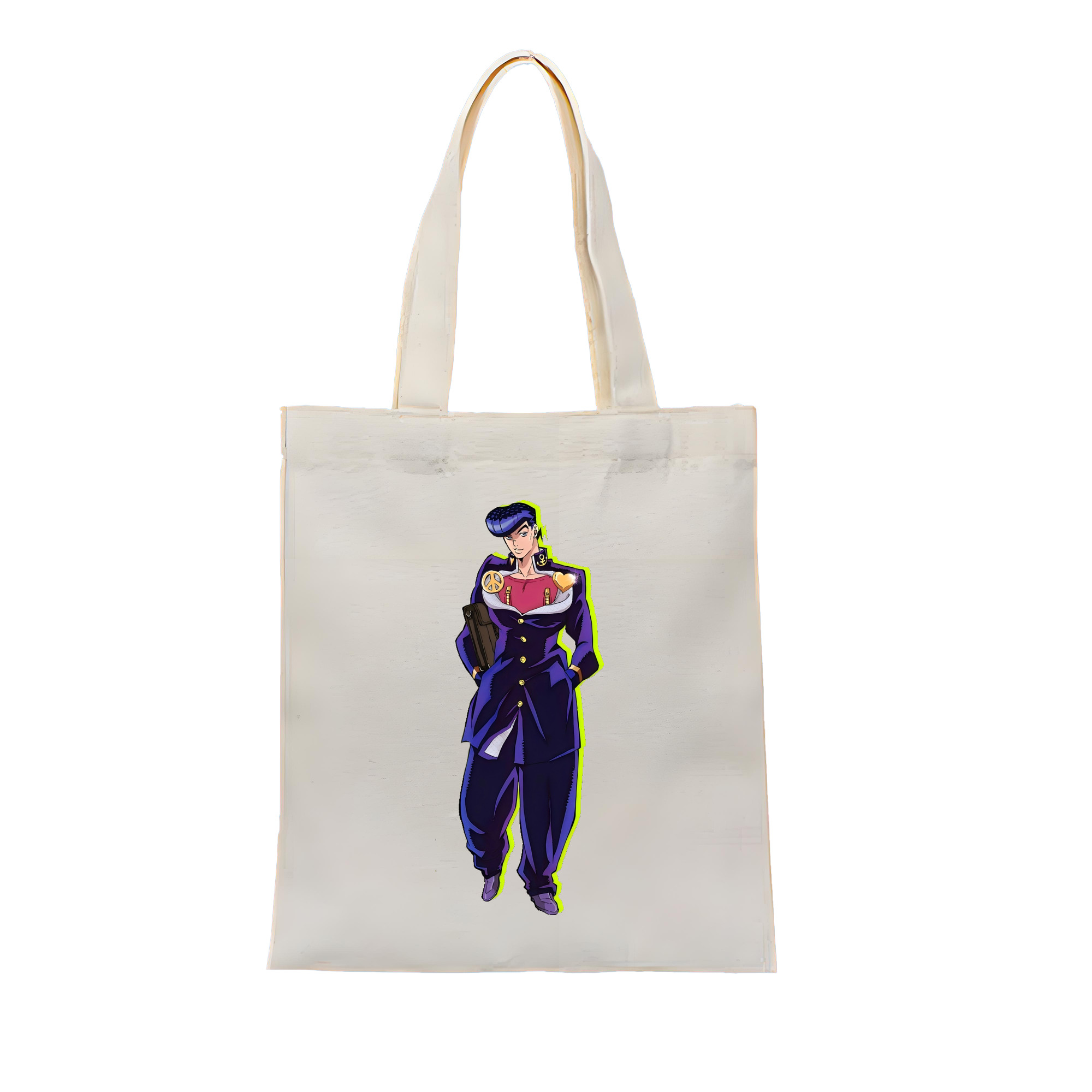（画像用） ジョジョの奇妙な冒険 ひがしかた じょうすけ JoJo's Bizarre Adventure Higashikata Josuke 縦型キャンバス生地手提げバッグ　トートバッグ