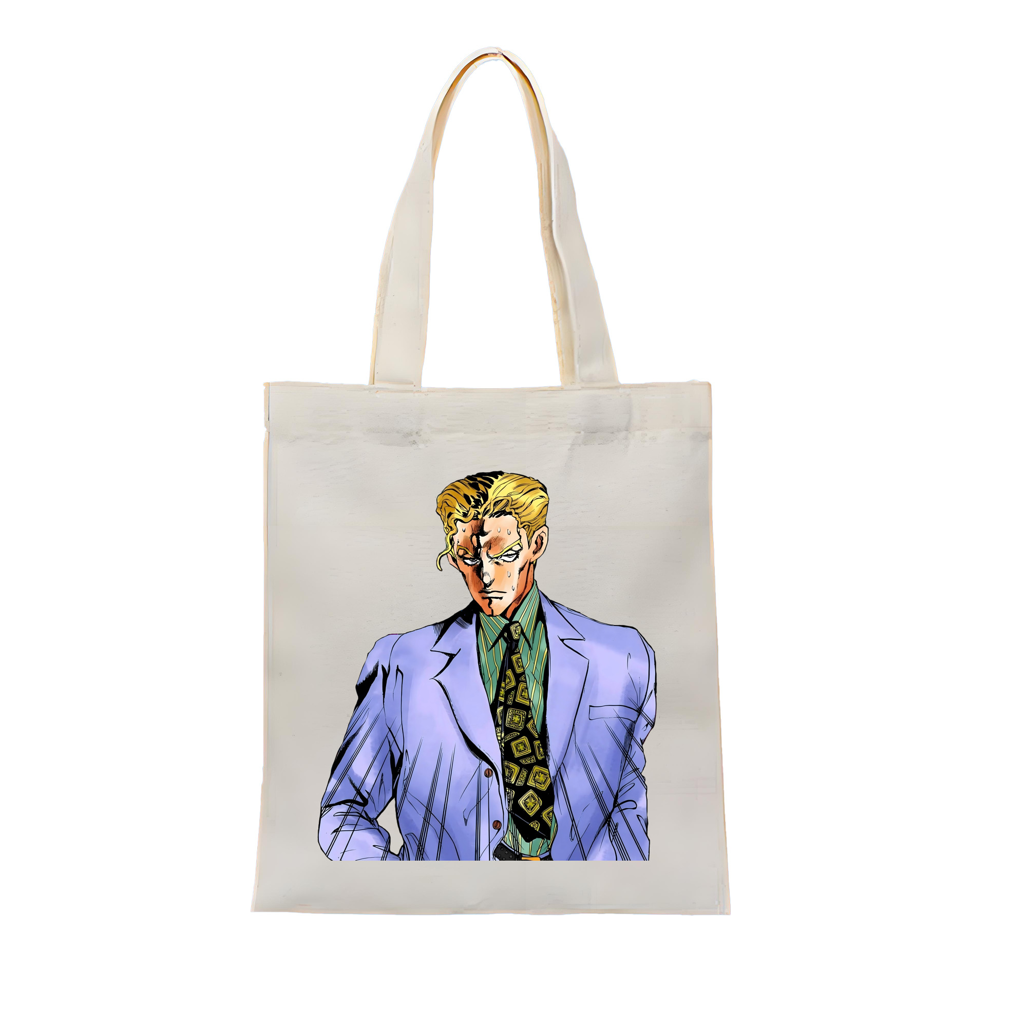 （画像用） ジョジョの奇妙な冒険 きら よしかげ JoJo's Bizarre Adventure Kira Yoshikage 縦型キャンバス生地手提げバッグ　トートバッグ