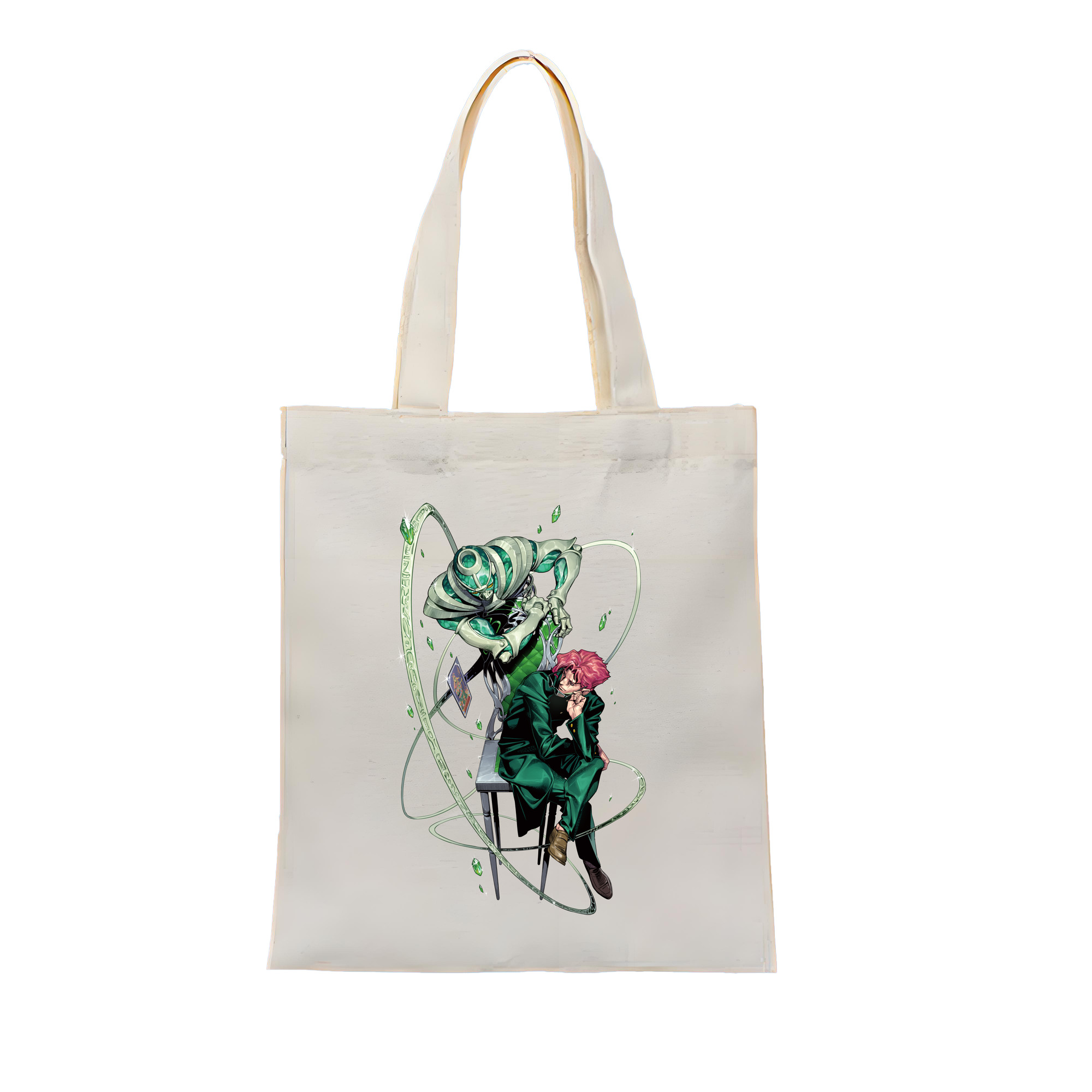 （画像用） ジョジョの奇妙な冒険 花京院 典明（かきょういん のりあき） JoJo's Bizarre Adventure Kakyoin Noriaki 縦型キャンバス生地手提げバッグ　トートバッグ