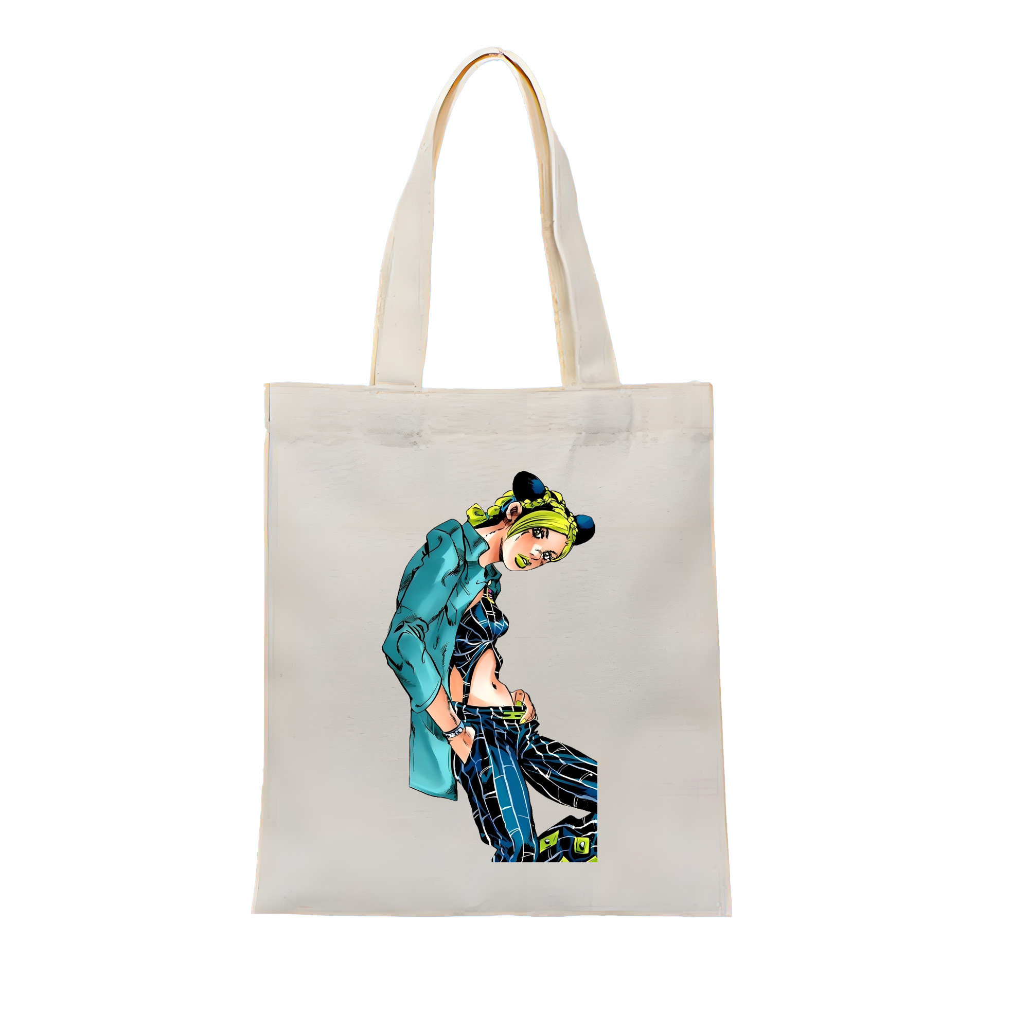 （画像用） "ジョジョの奇妙な冒険 くうじょう ジョリーン JoJo's Bizarre Adventure Jolyne Cujoh " 縦型キャンバス生地手提げバッグ　トートバッグ