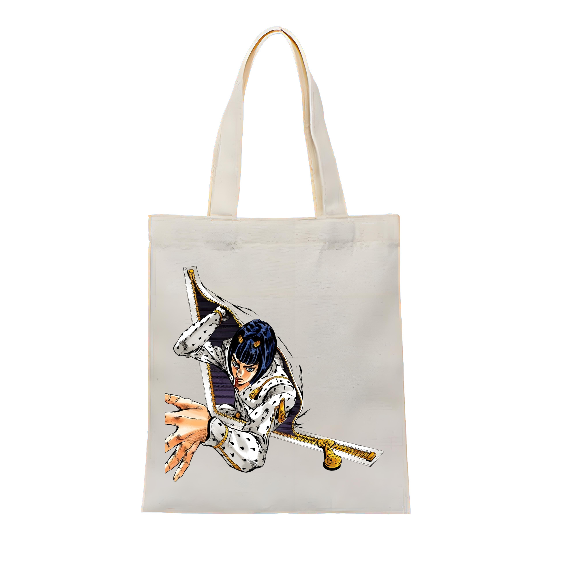 （画像用） ジョジョの奇妙な冒険 ブローノ?ブチャラティ JoJo's Bizarre Adventure Bruno Bucciarati 縦型キャンバス生地手提げバッグ　トートバッグ