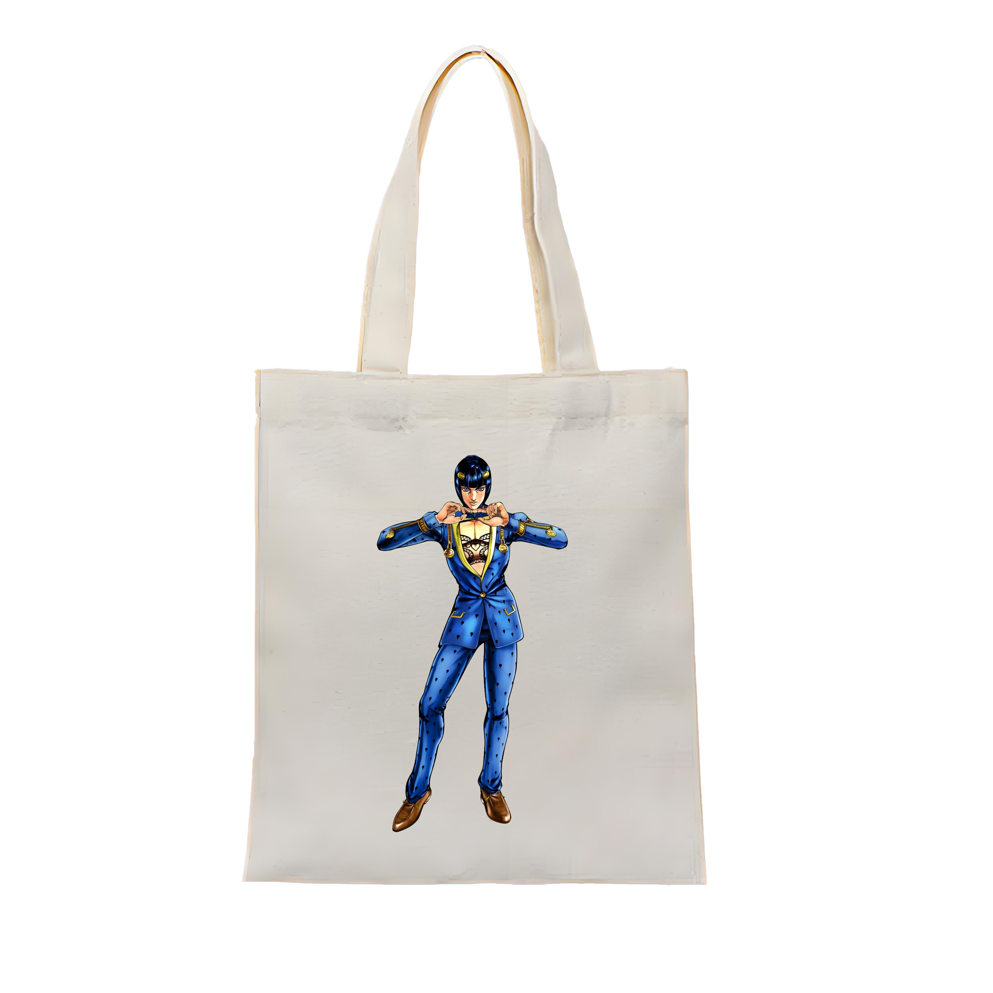 （画像用） ジョジョの奇妙な冒険 ブローノ?ブチャラティ JoJo's Bizarre Adventure Bruno Bucciarati 縦型キャンバス生地手提げバッグ　トートバッグ