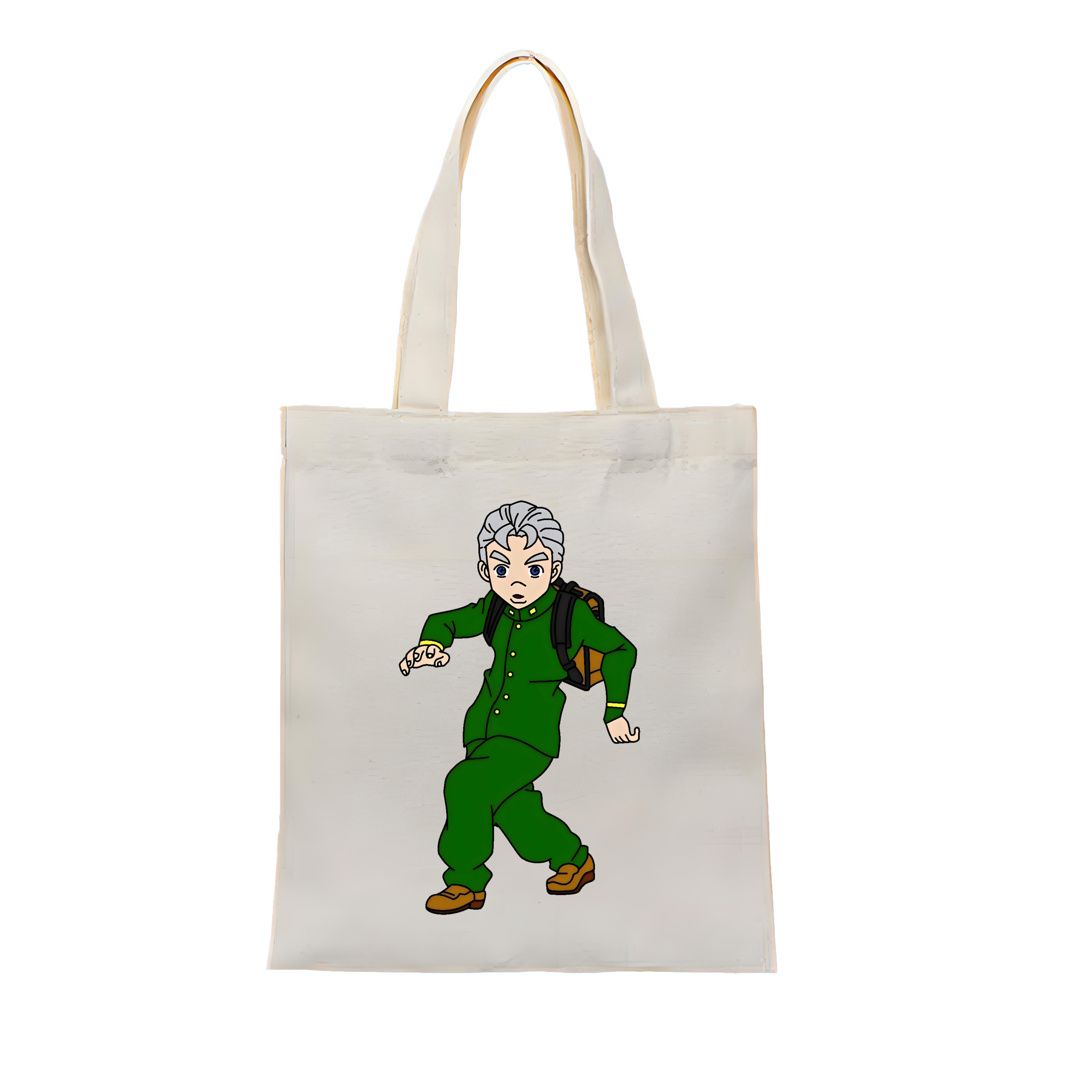 （画像用） ジョジョの奇妙な冒険 広瀨康一 JoJo's Bizarre Adventure Hirose Koichi 縦型キャンバス生地手提げバッグ　トートバッグ
