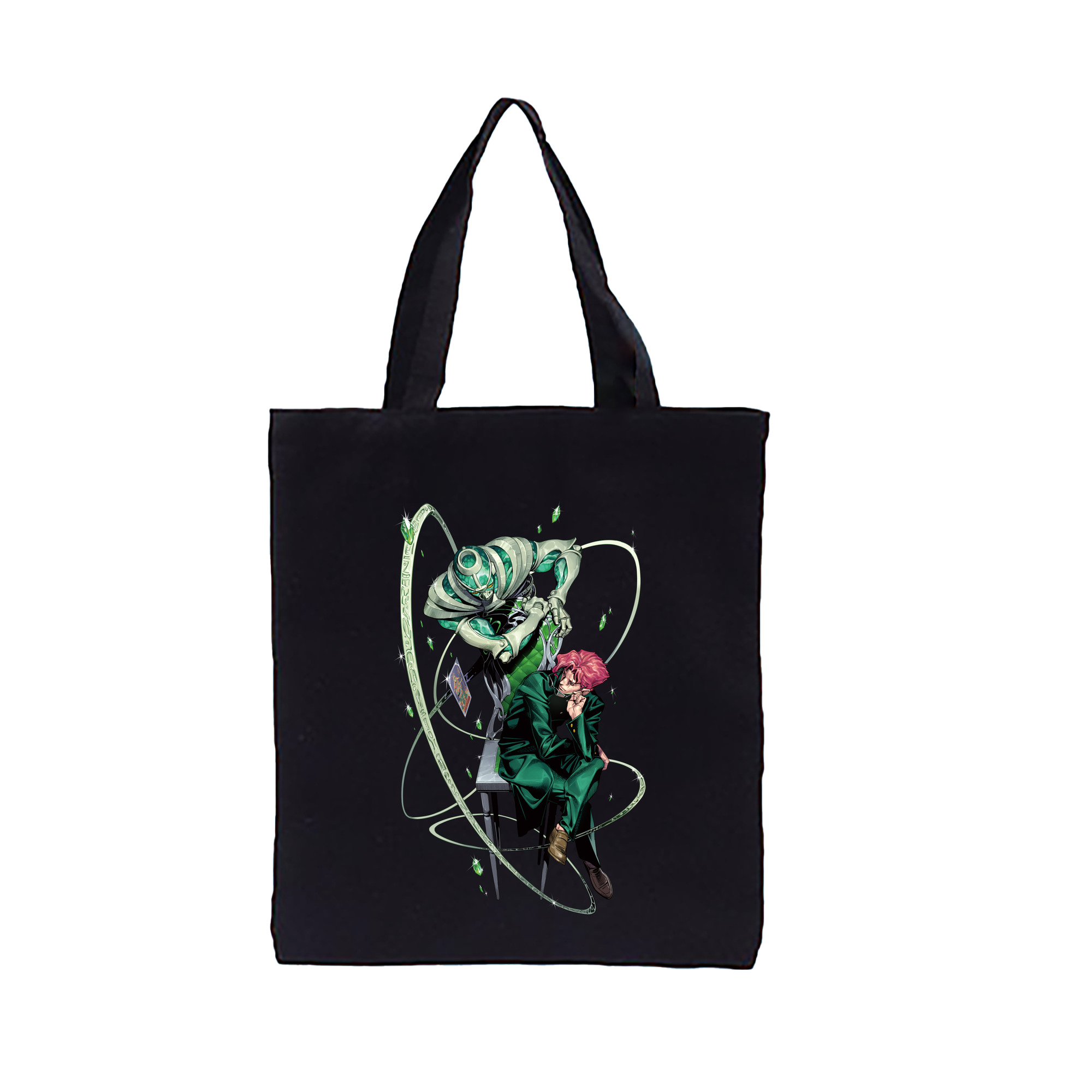 （画像用） ジョジョの奇妙な冒険 花京院 典明（かきょういん のりあき） JoJo's Bizarre Adventure Kakyoin Noriaki 縦型キャンバス生地手提げバッグ　トートバッグ