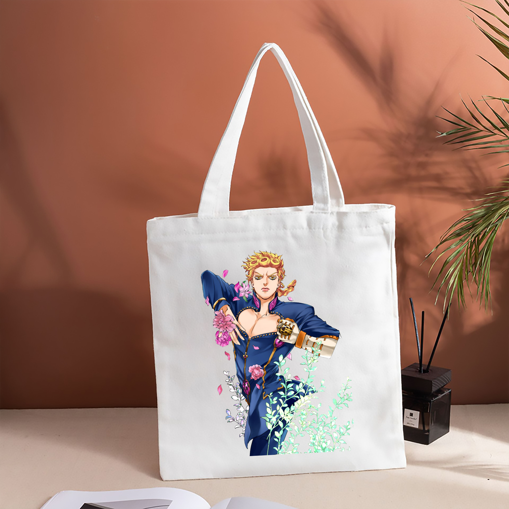 ジョジョの奇妙な冒険 ジョルノ?ジョバァーナ JoJo's Bizarre Adventure Giorno Giovanna 縦型キャンバス生地手提げバッグ　トートバッグ
