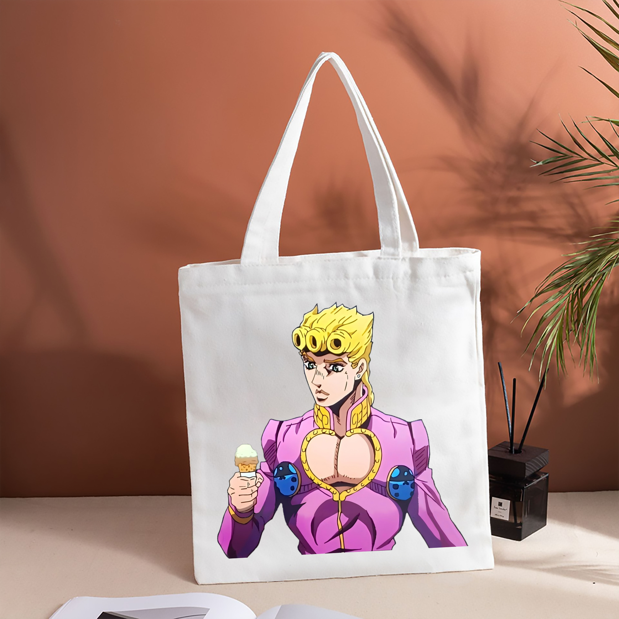 ジョジョの奇妙な冒険 ジョルノ?ジョバァーナ JoJo's Bizarre Adventure Giorno Giovanna 縦型キャンバス生地手提げバッグ　トートバッグ