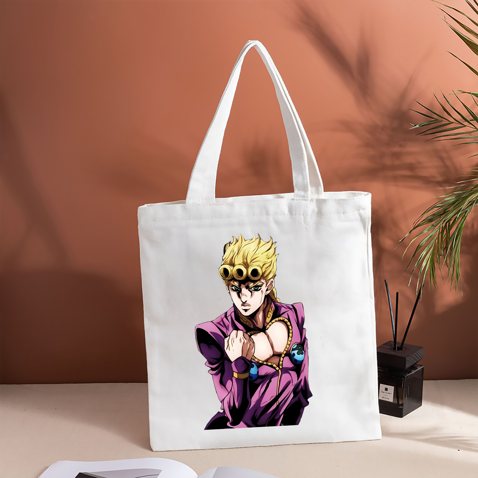 ジョジョの奇妙な冒険 ジョルノ?ジョバァーナ JoJo's Bizarre Adventure Giorno Giovanna 縦型キャンバス生地手提げバッグ　トートバッグ