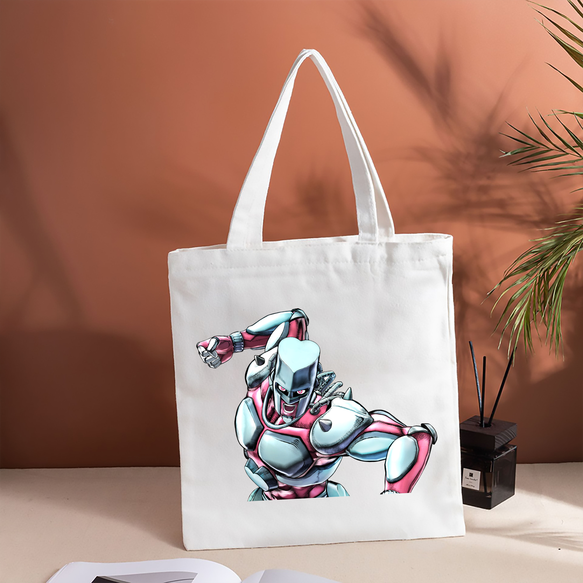 ジョジョの奇妙な冒険 ひがしかた じょうすけ JoJo's Bizarre Adventure Higashikata Josuke 縦型キャンバス生地手提げバッグ　トートバッグ