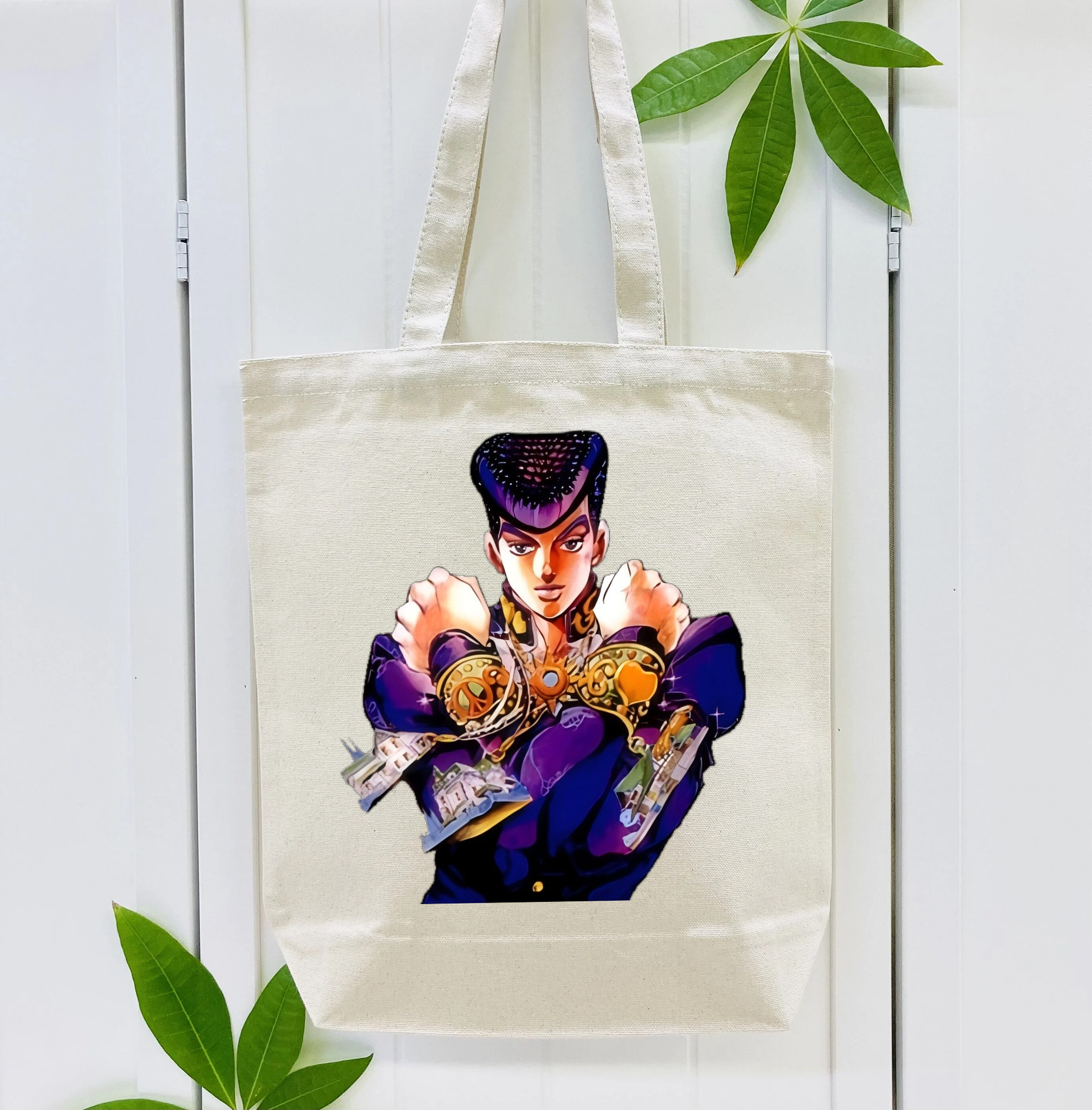 ジョジョの奇妙な冒険 ひがしかた じょうすけ JoJo's Bizarre Adventure Higashikata Josuke 縦型キャンバス生地手提げバッグ　トートバッグ