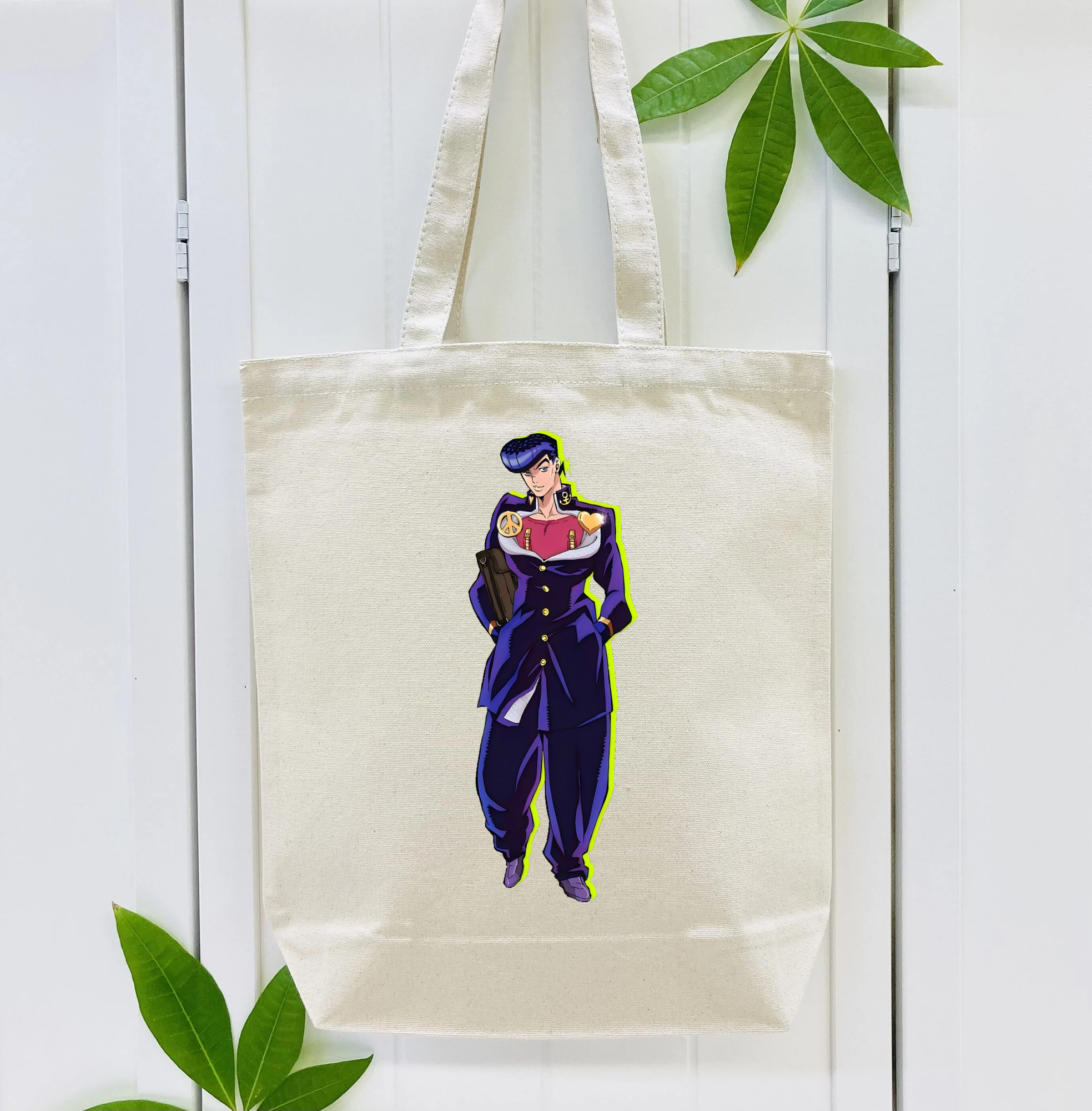ジョジョの奇妙な冒険 ひがしかた じょうすけ JoJo's Bizarre Adventure Higashikata Josuke 縦型キャンバス生地手提げバッグ　トートバッグ