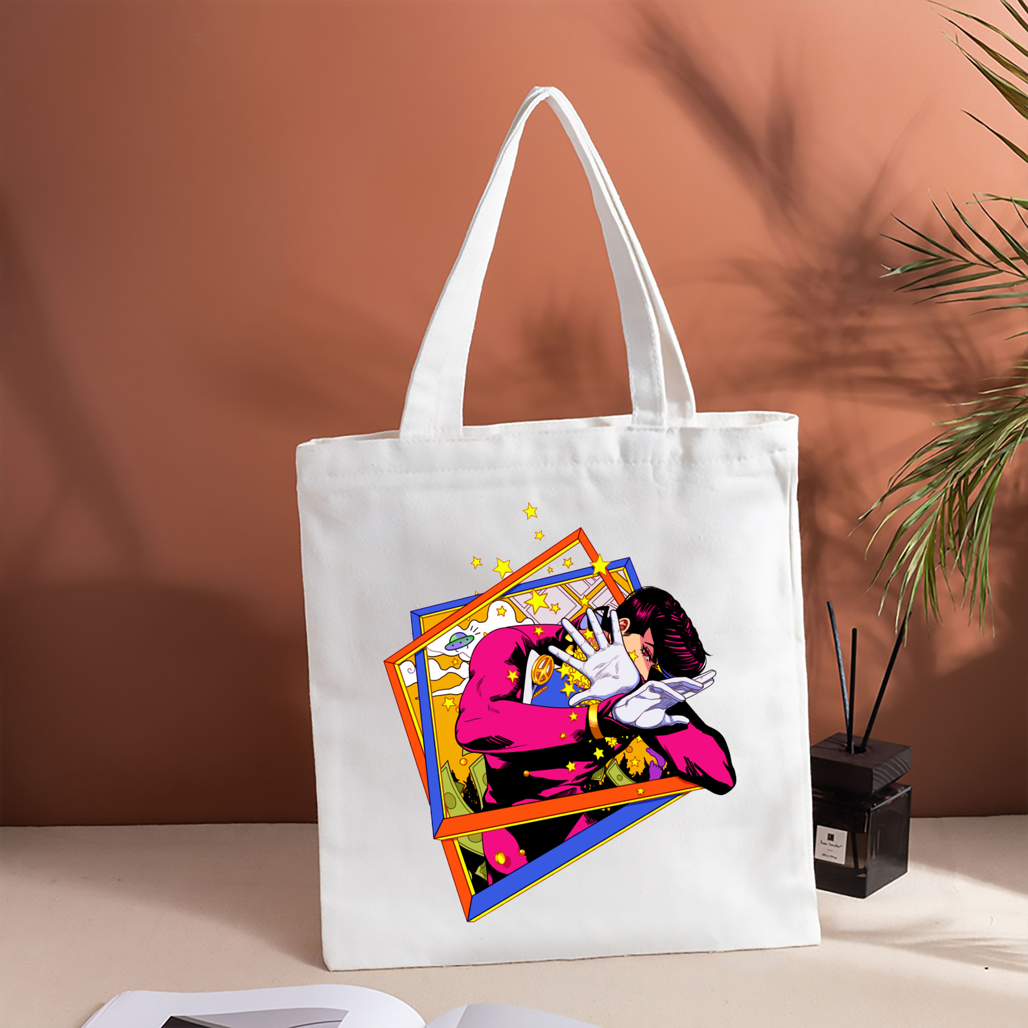 ジョジョの奇妙な冒険 ひがしかた じょうすけ JoJo's Bizarre Adventure Higashikata Josuke 縦型キャンバス生地手提げバッグ　トートバッグ