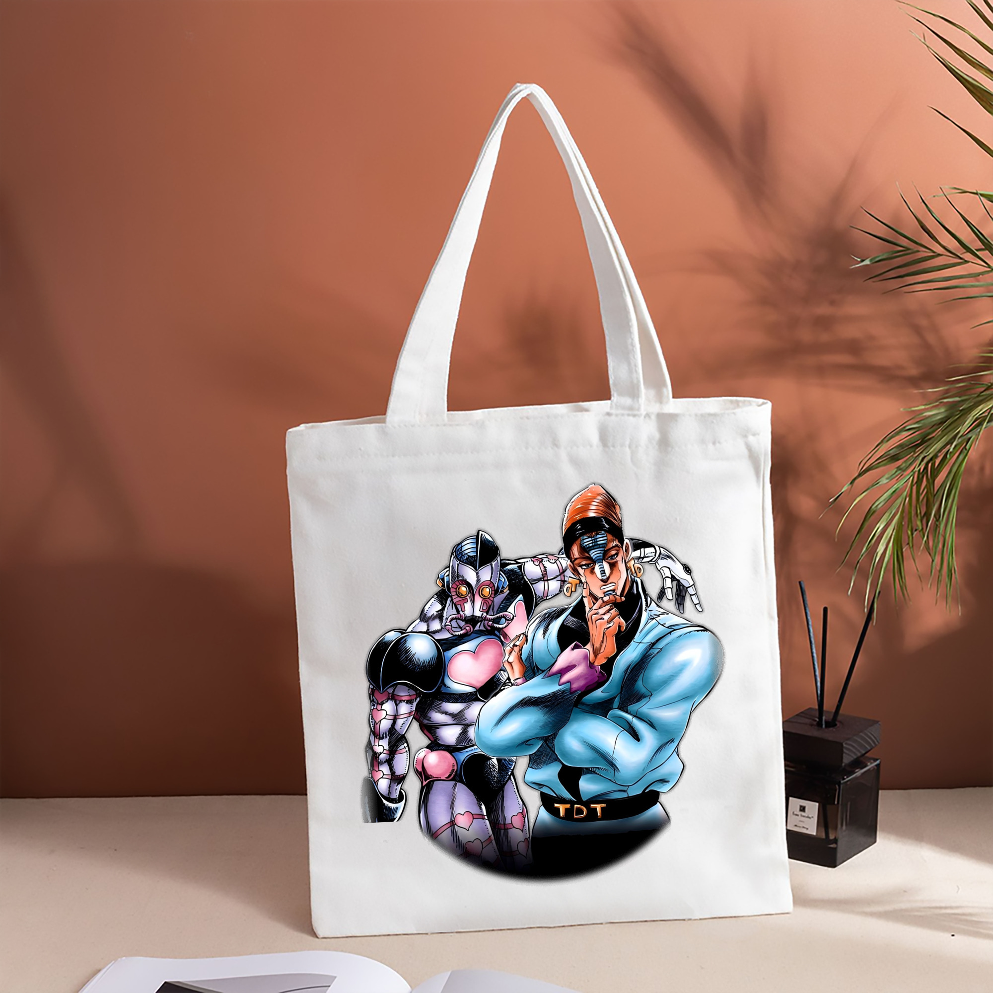 ジョジョの奇妙な冒険 ひがしかた じょうすけ JoJo's Bizarre Adventure Higashikata Josuke 縦型キャンバス生地手提げバッグ　トートバッグ