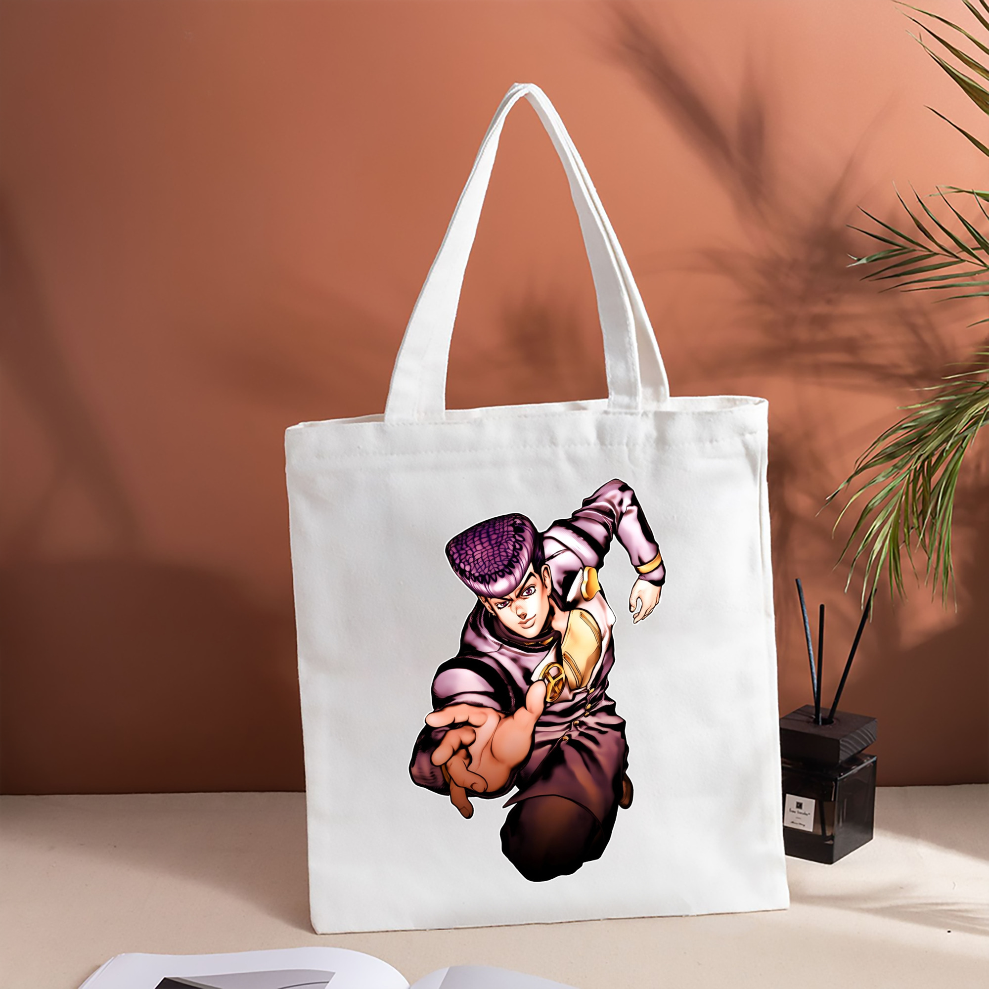 ジョジョの奇妙な冒険 ひがしかた じょうすけ JoJo's Bizarre Adventure Higashikata Josuke 縦型キャンバス生地手提げバッグ　トートバッグ