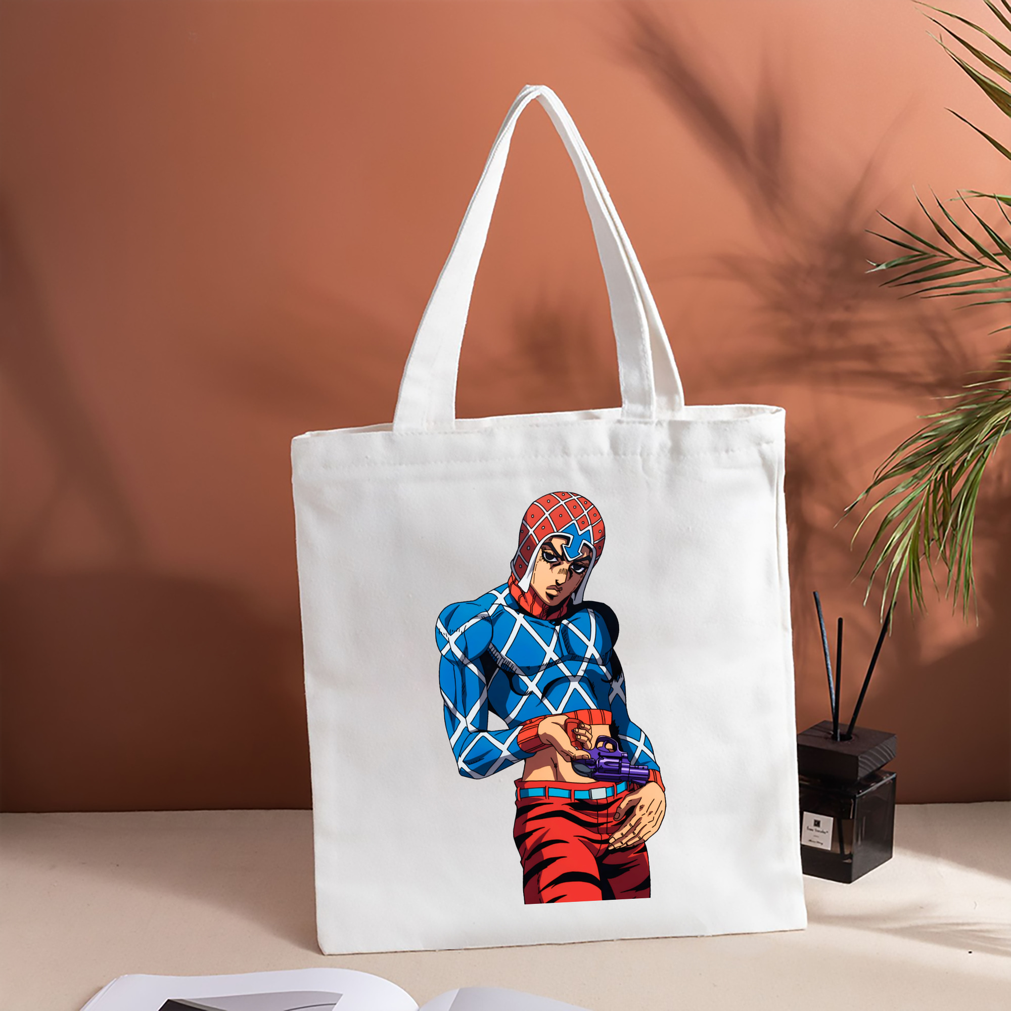 ジョジョの奇妙な冒険 グイード?ミスタ JoJo's Bizarre Adventure Guido Mista 縦型キャンバス生地手提げバッグ　トートバッグ