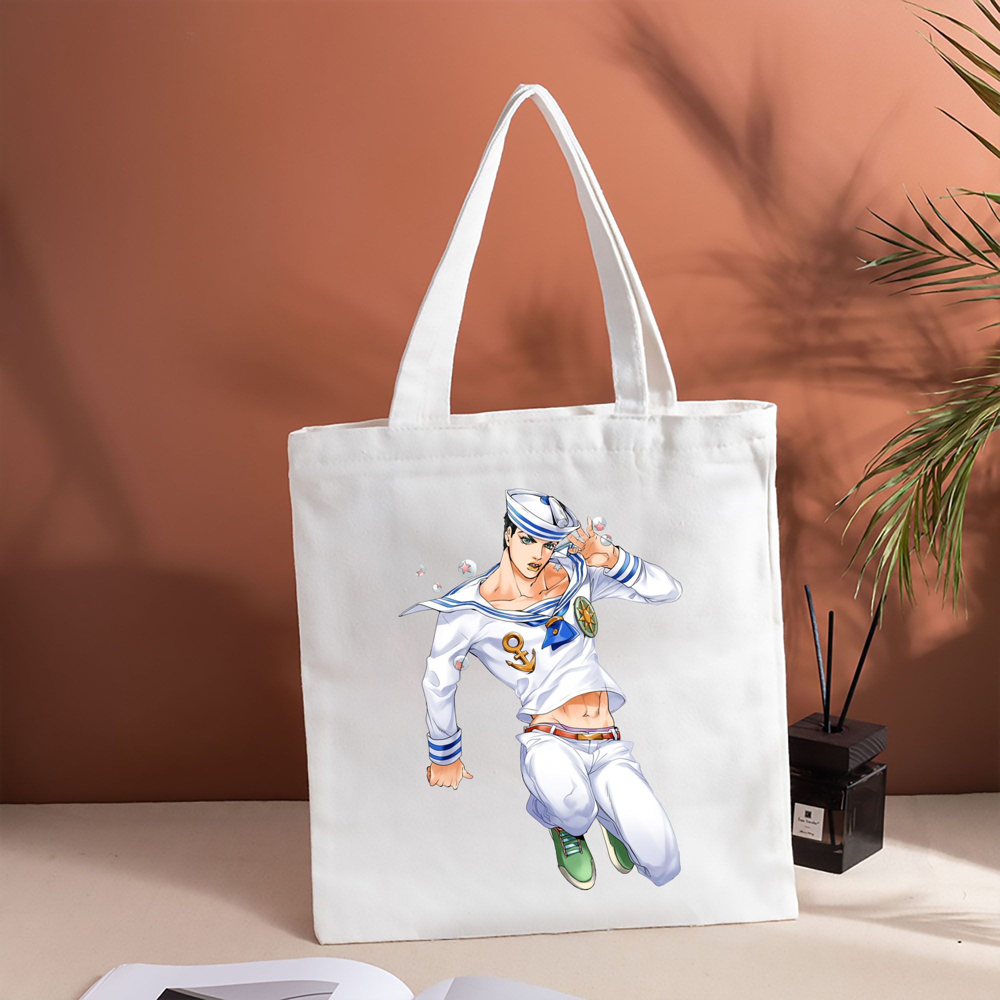 ジョジョの奇妙な冒険 東方定助 JoJo's Bizarre Adventure Higashikata Josuke 縦型キャンバス生地手提げバッグ　トートバッグ