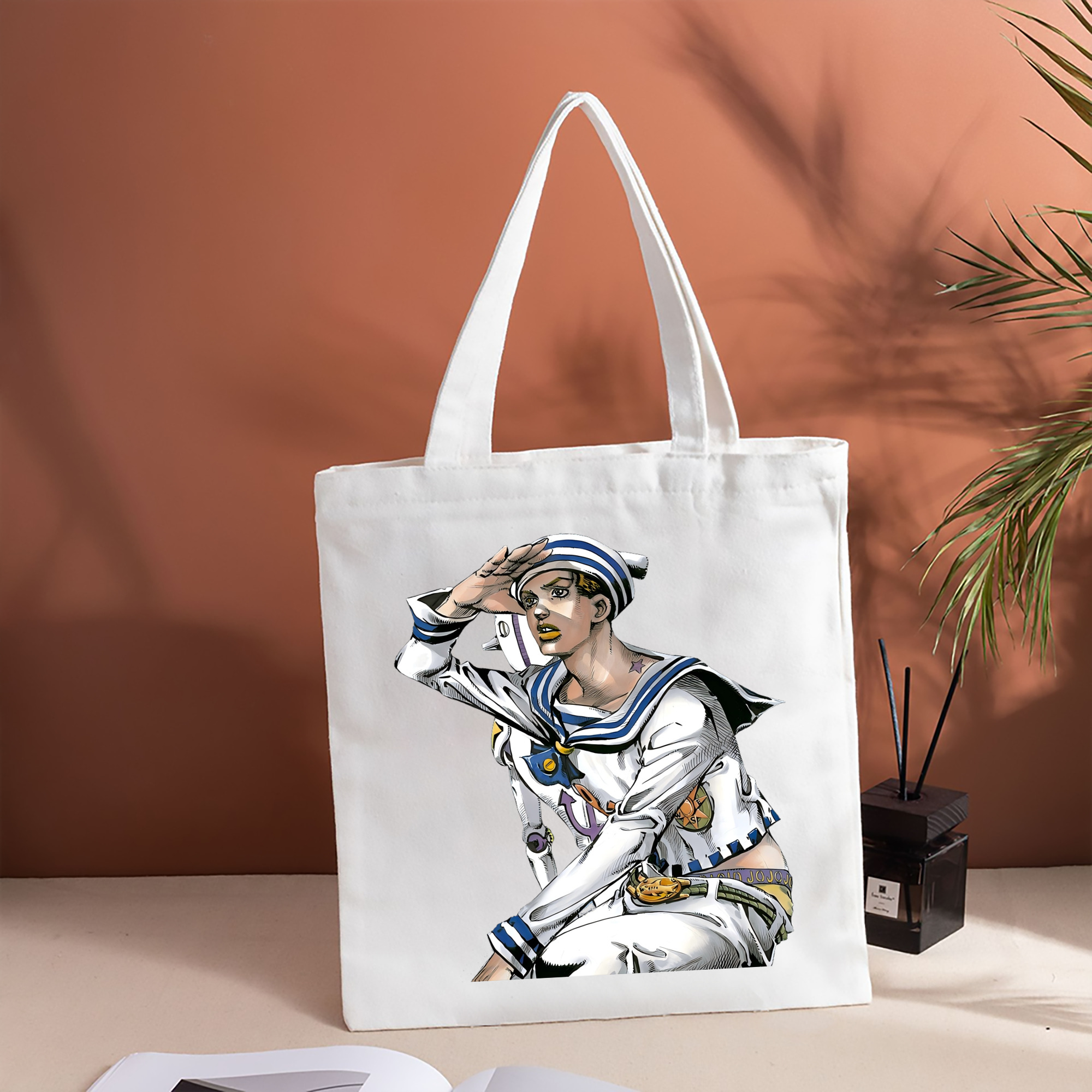 ジョジョの奇妙な冒険 東方定助 JoJo's Bizarre Adventure Higashikata Josuke 縦型キャンバス生地手提げバッグ　トートバッグ