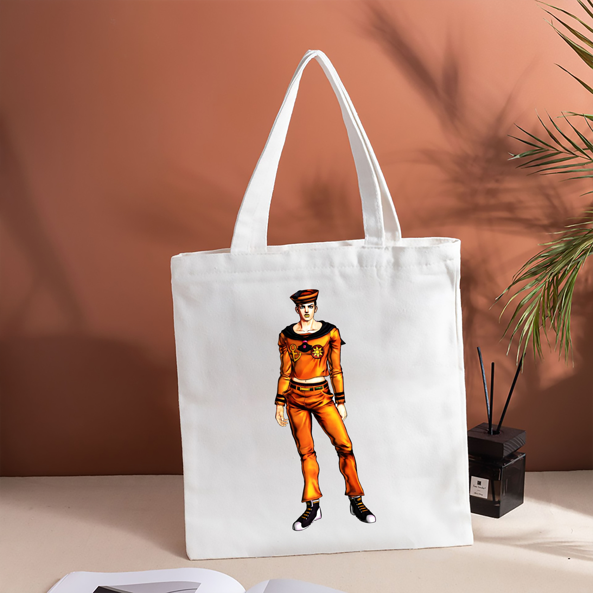 ジョジョの奇妙な冒険 東方定助 JoJo's Bizarre Adventure Higashikata Josuke 縦型キャンバス生地手提げバッグ　トートバッグ