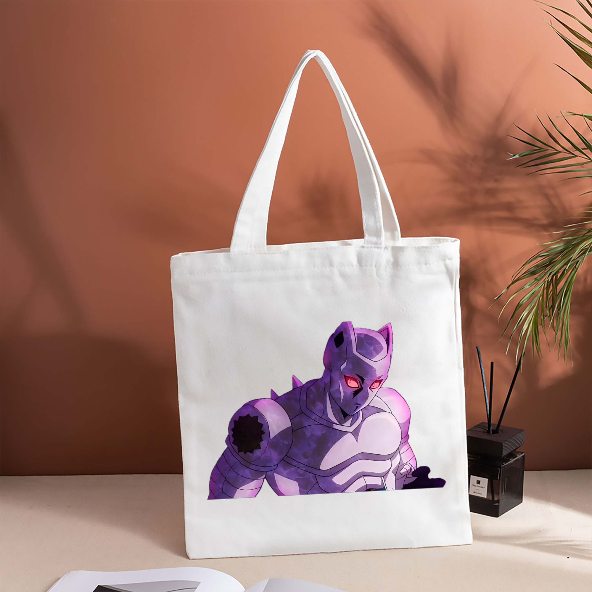 ジョジョの奇妙な冒険 きら よしかげ JoJo's Bizarre Adventure Kira Yoshikage 縦型キャンバス生地手提げバッグ　トートバッグ