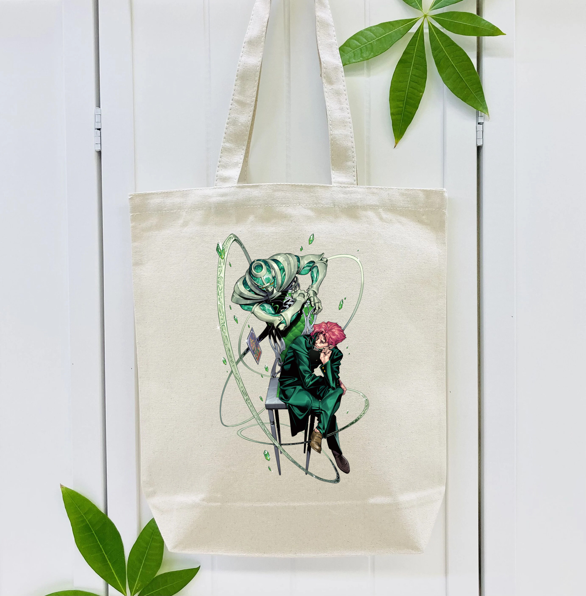 ジョジョの奇妙な冒険 花京院 典明（かきょういん のりあき） JoJo's Bizarre Adventure Kakyoin Noriaki 縦型キャンバス生地手提げバッグ　トートバッグ